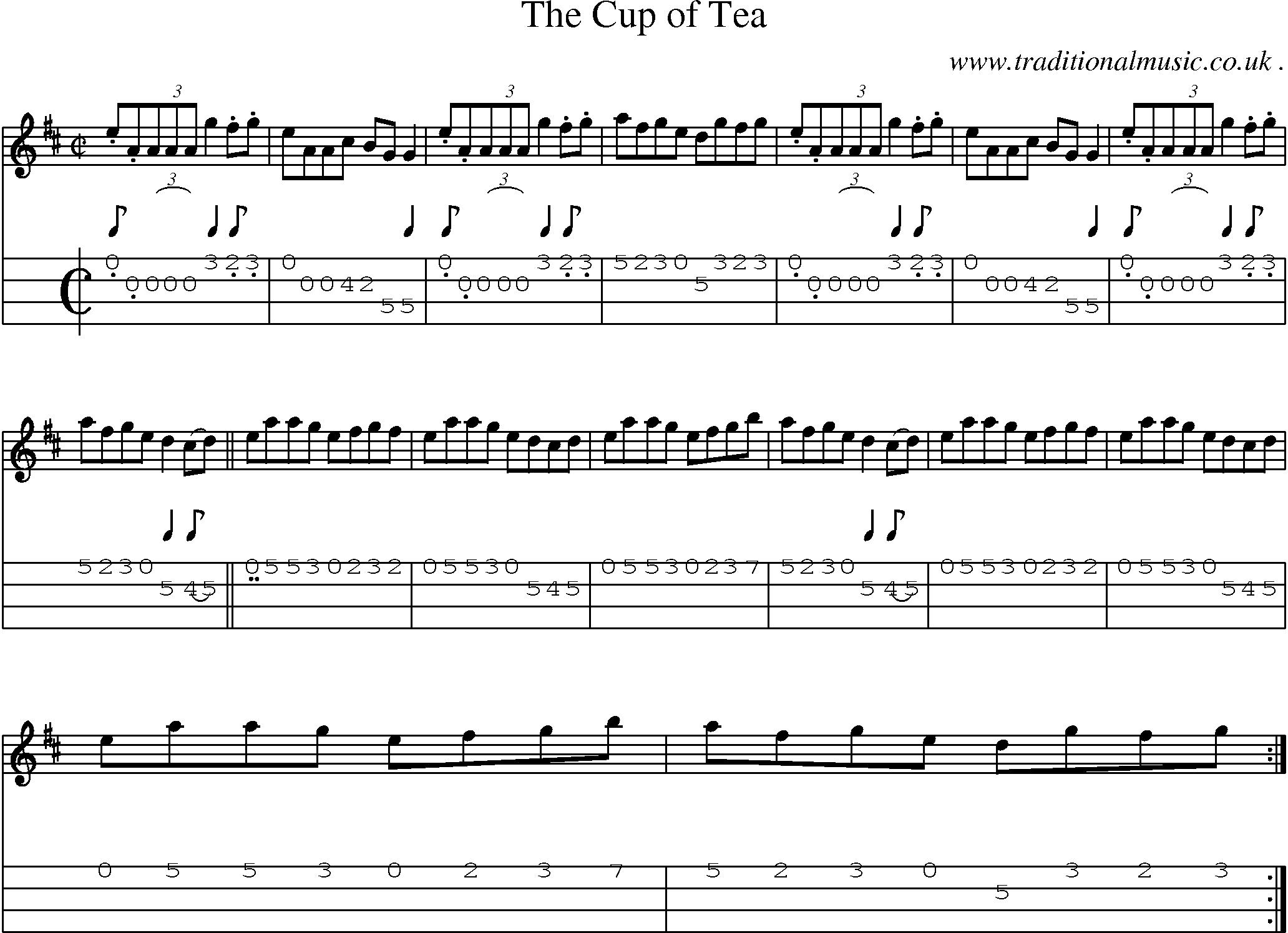Sheet-Music and Mandolin Tabs for The Cup Of Tea