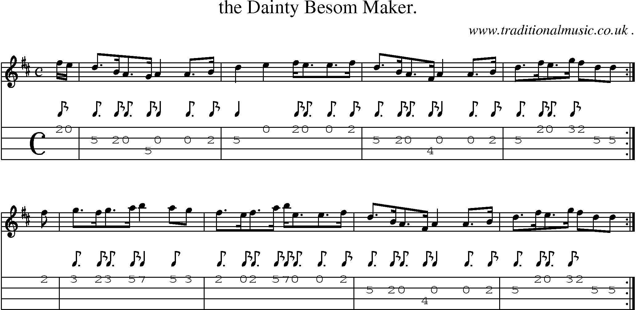 Sheet-Music and Mandolin Tabs for The Dainty Besom Maker