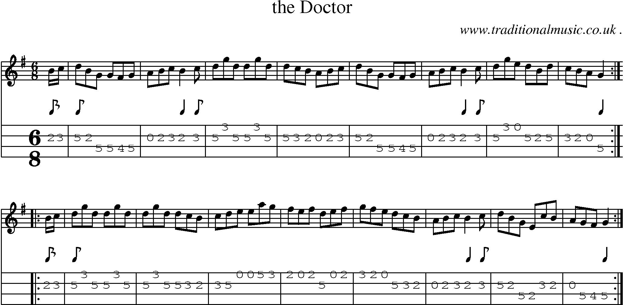 Sheet-Music and Mandolin Tabs for The Doctor