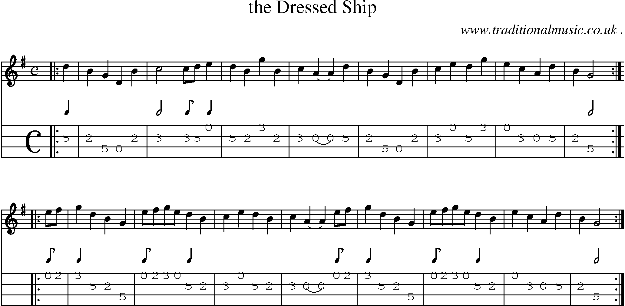 Sheet-Music and Mandolin Tabs for The Dressed Ship