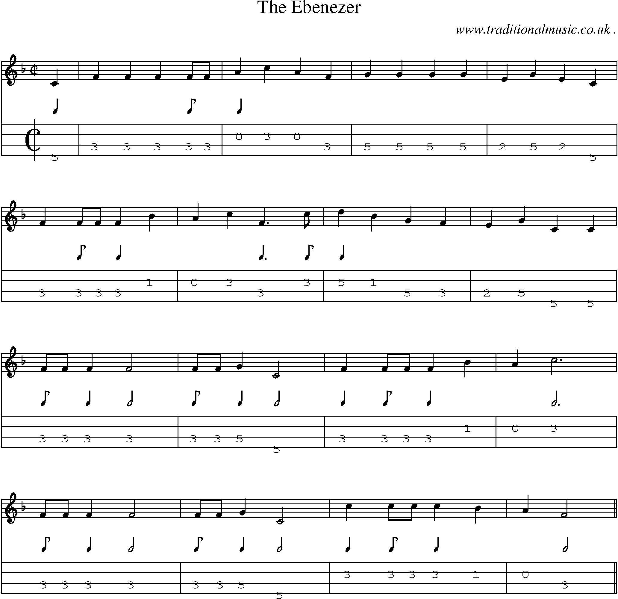 Sheet-Music and Mandolin Tabs for The Ebenezer