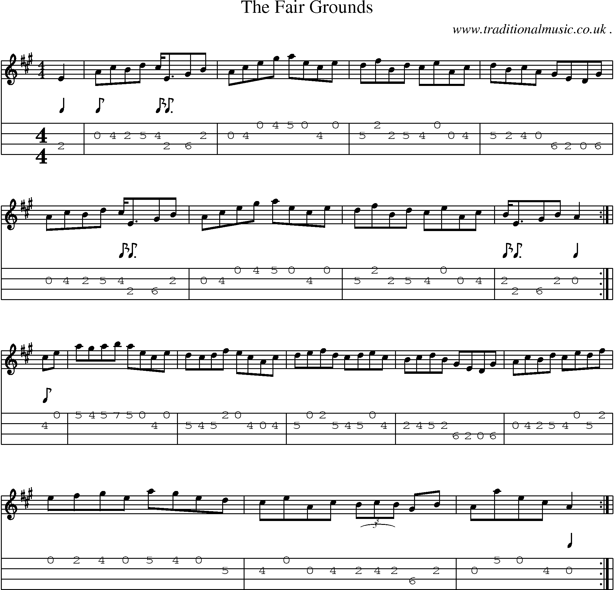 Sheet-Music and Mandolin Tabs for The Fair Grounds