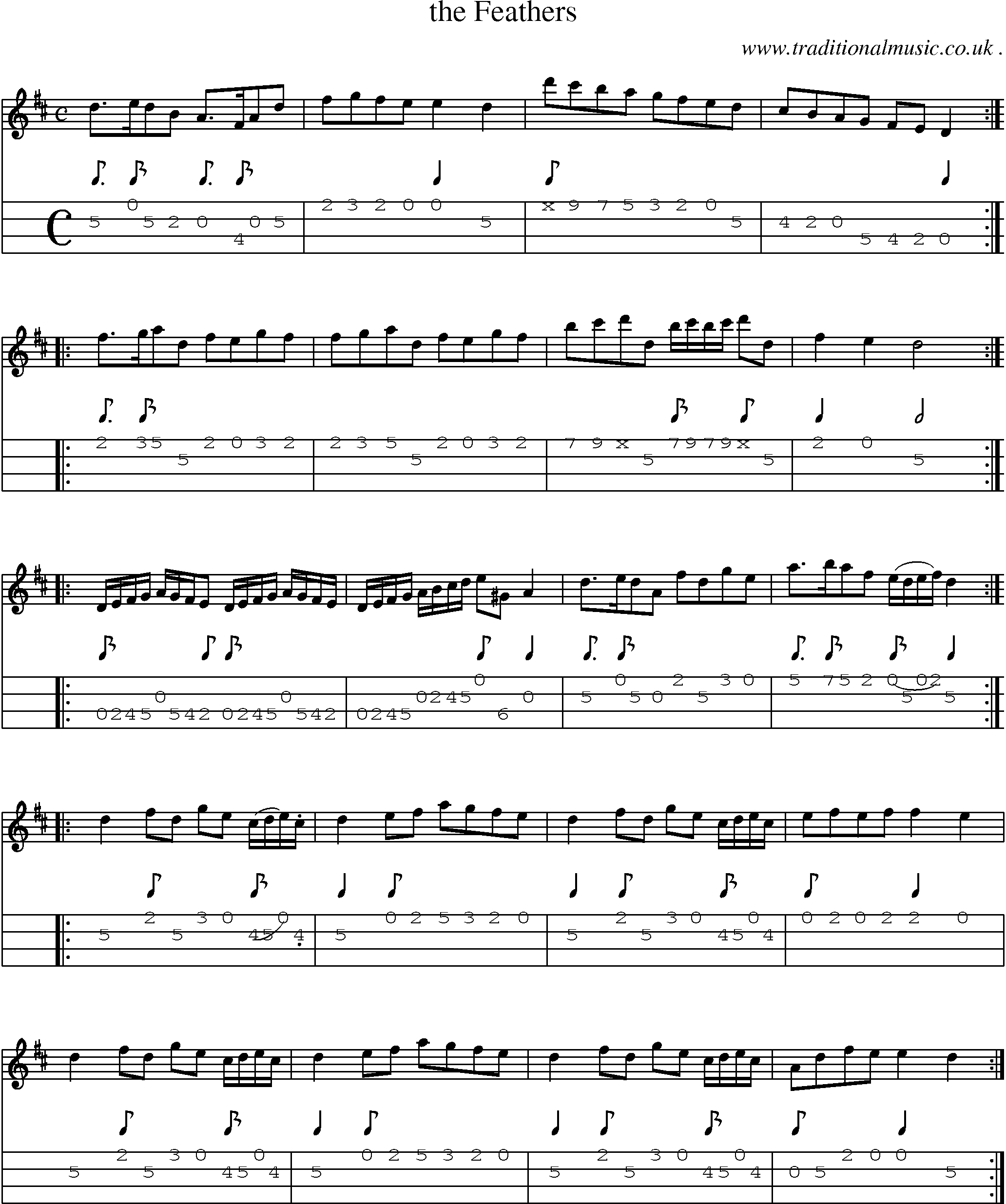 Sheet-Music and Mandolin Tabs for The Feathers
