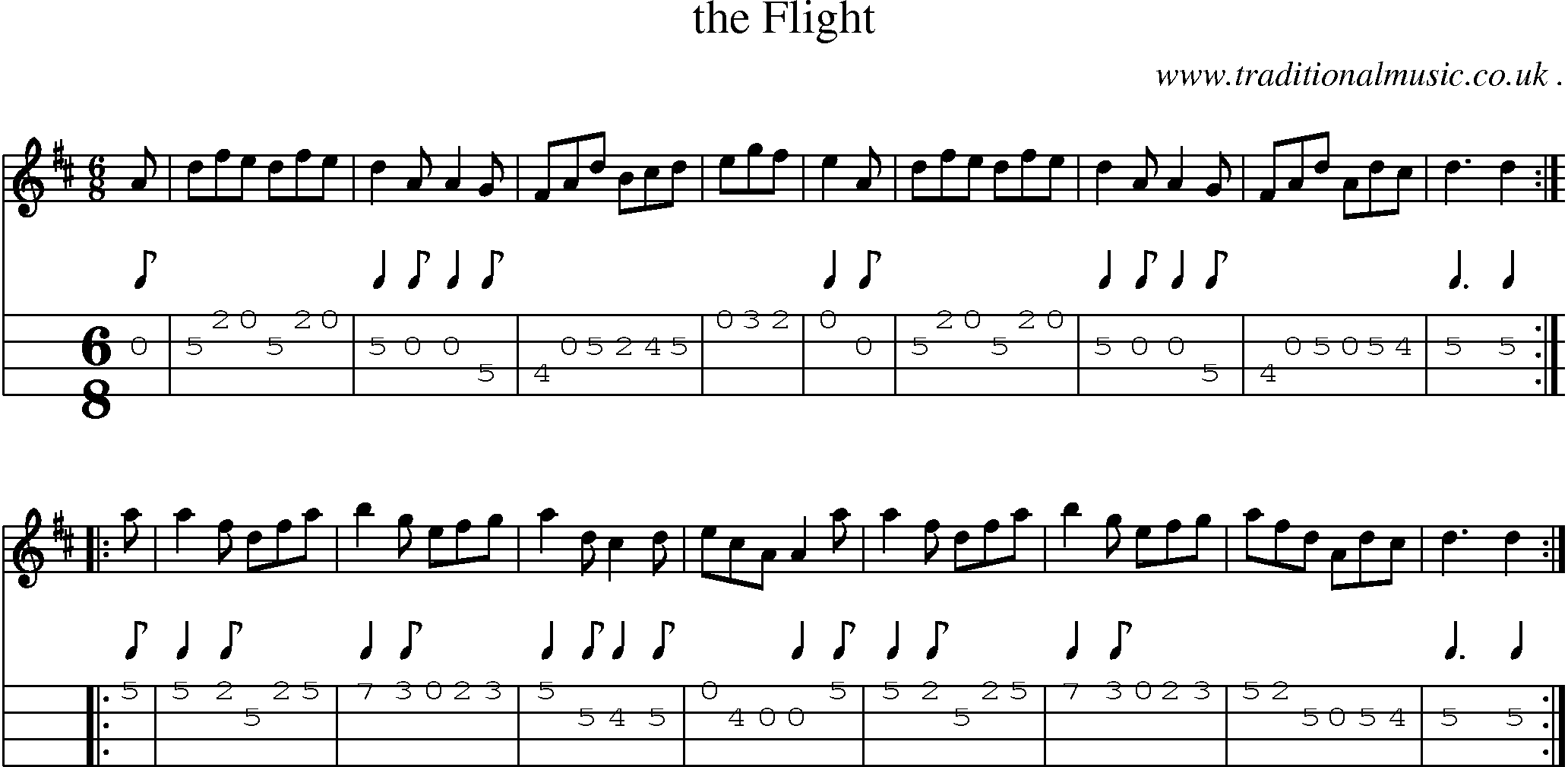 Sheet-Music and Mandolin Tabs for The Flight