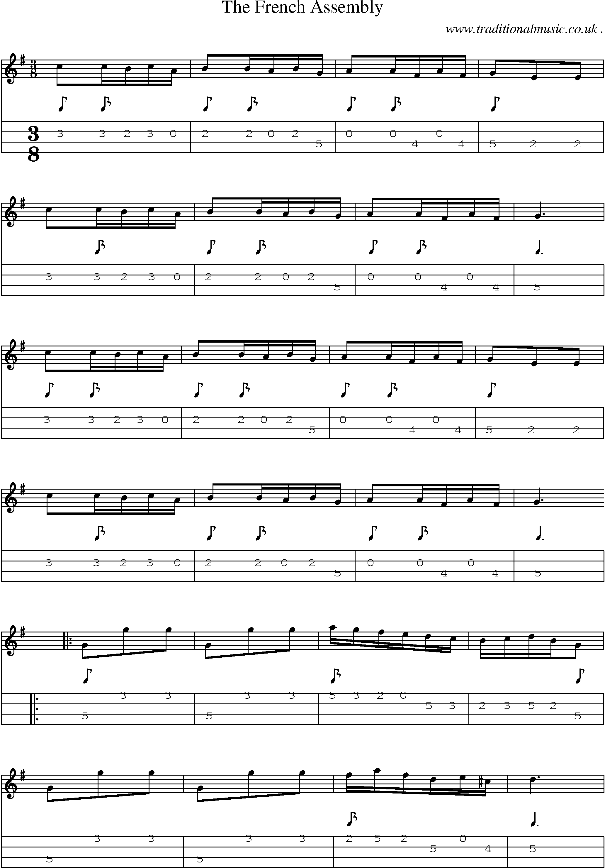 Sheet-Music and Mandolin Tabs for The French Assembly