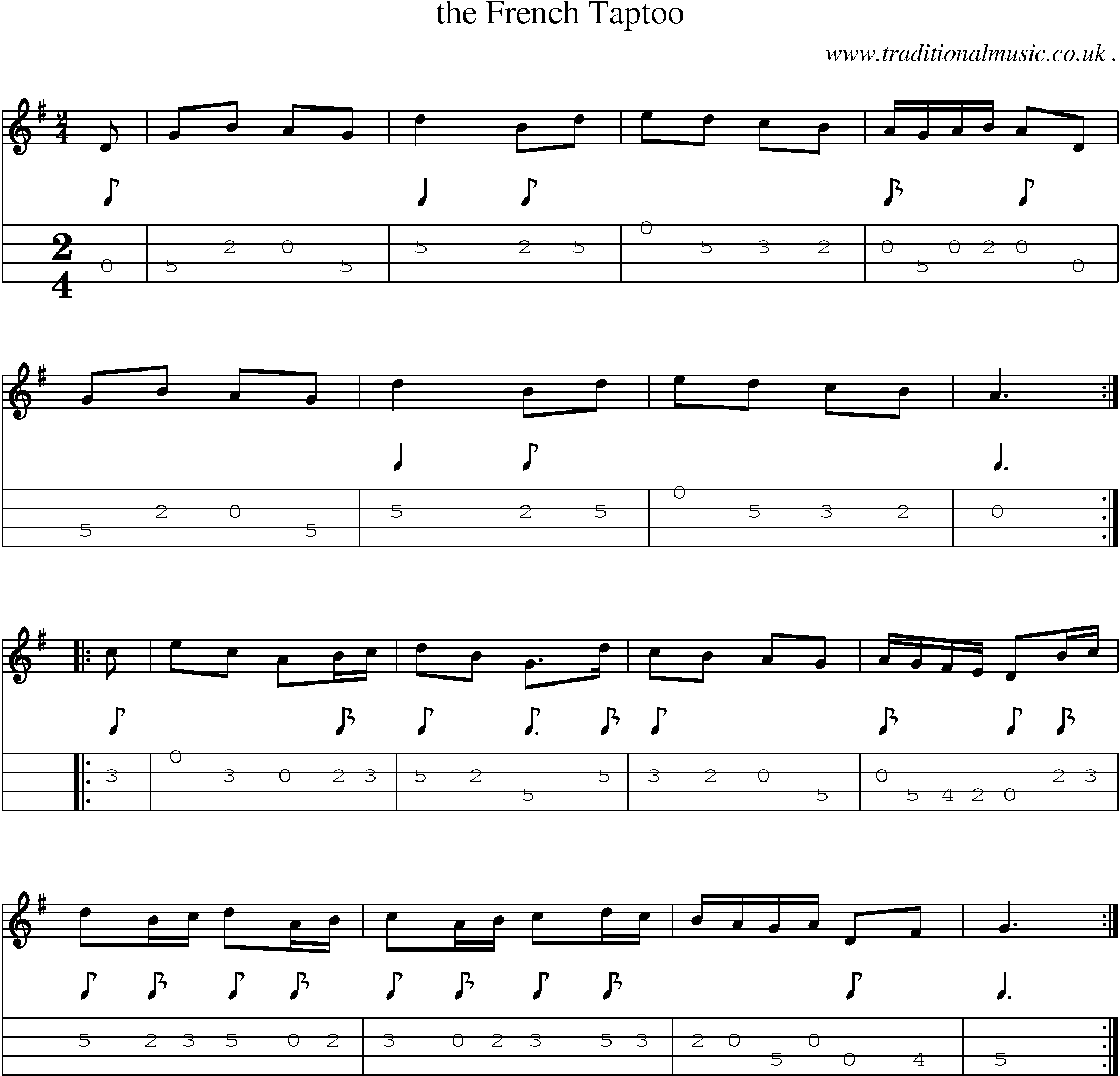 Sheet-Music and Mandolin Tabs for The French Taptoo
