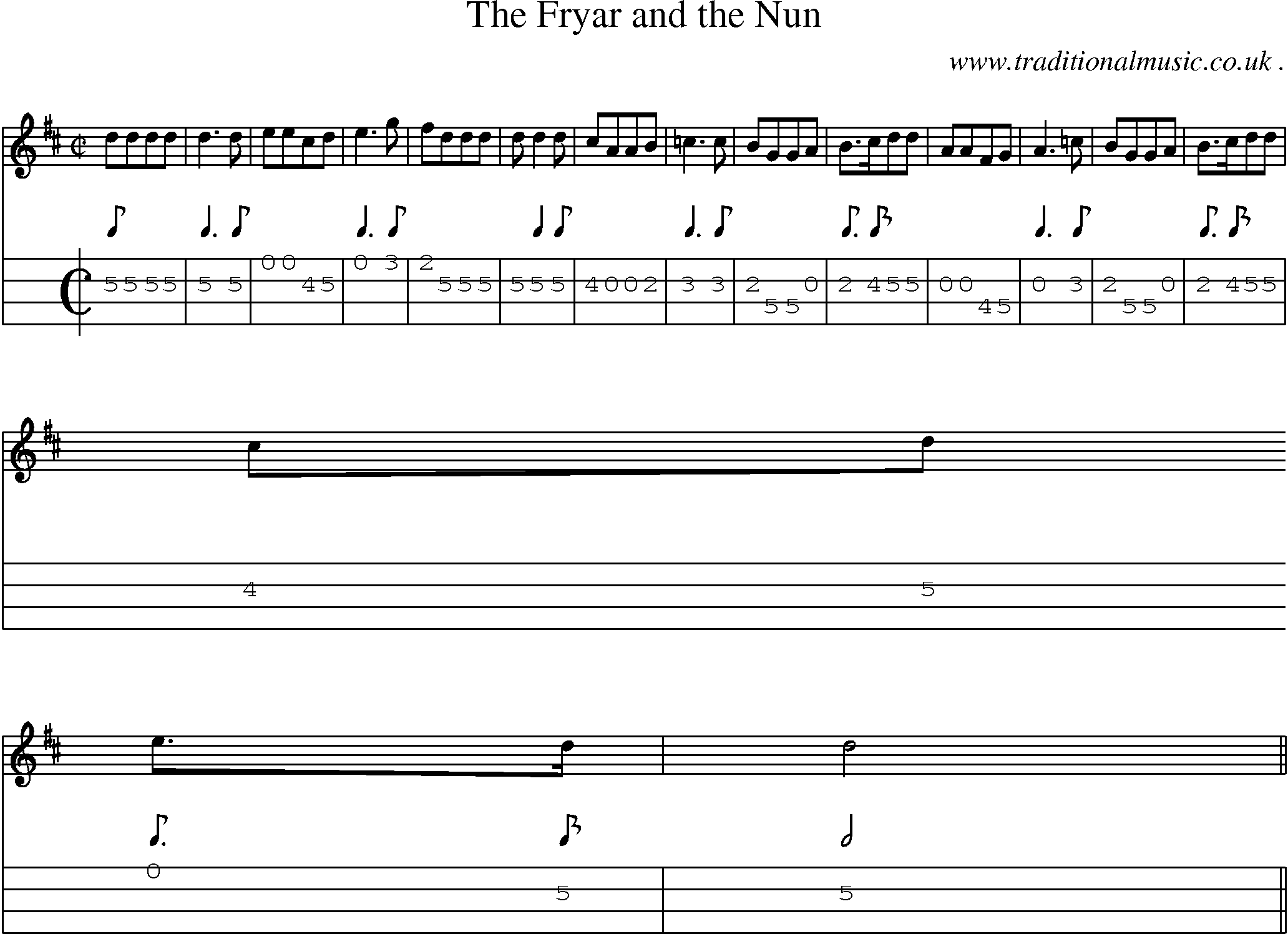 Sheet-Music and Mandolin Tabs for The Fryar And The Nun