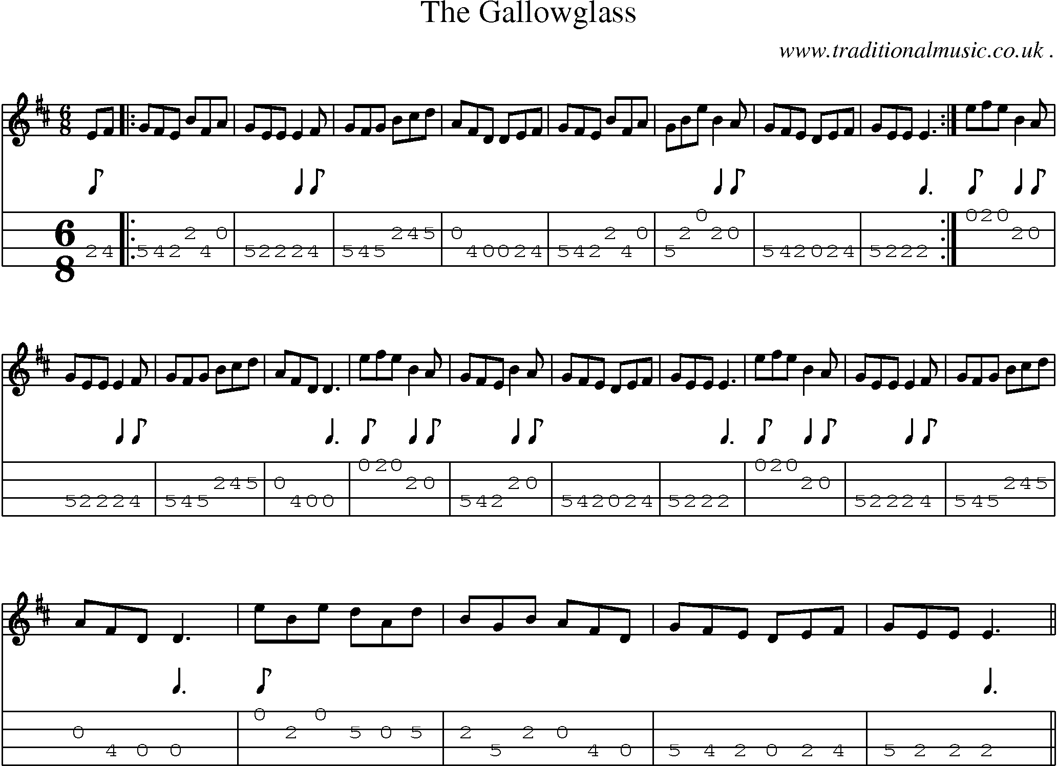 Sheet-Music and Mandolin Tabs for The Gallowglass