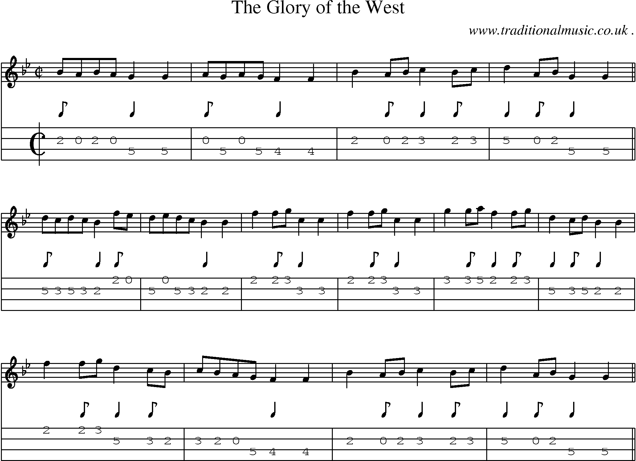 Sheet-Music and Mandolin Tabs for The Glory Of The West