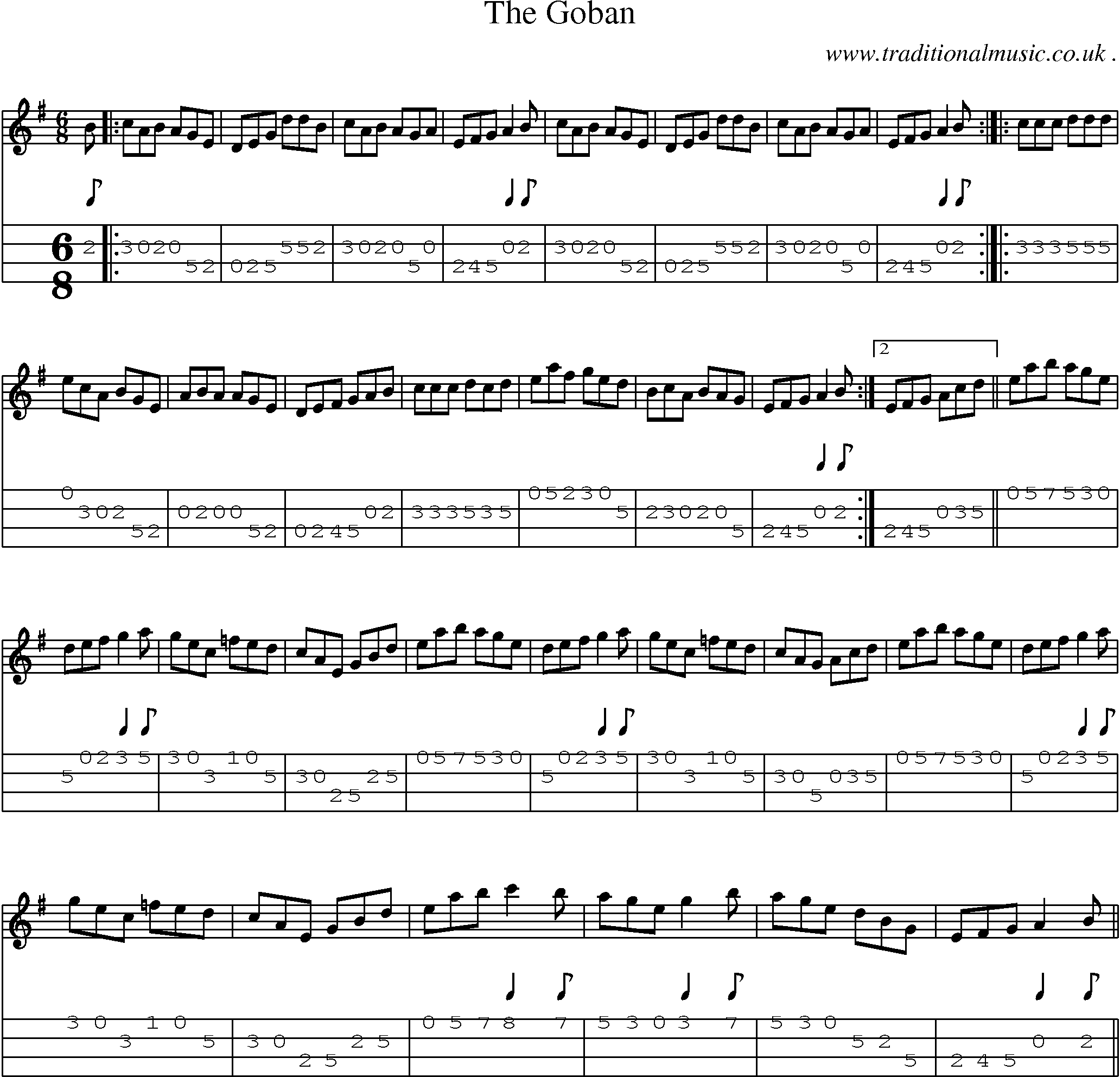 Sheet-Music and Mandolin Tabs for The Goban