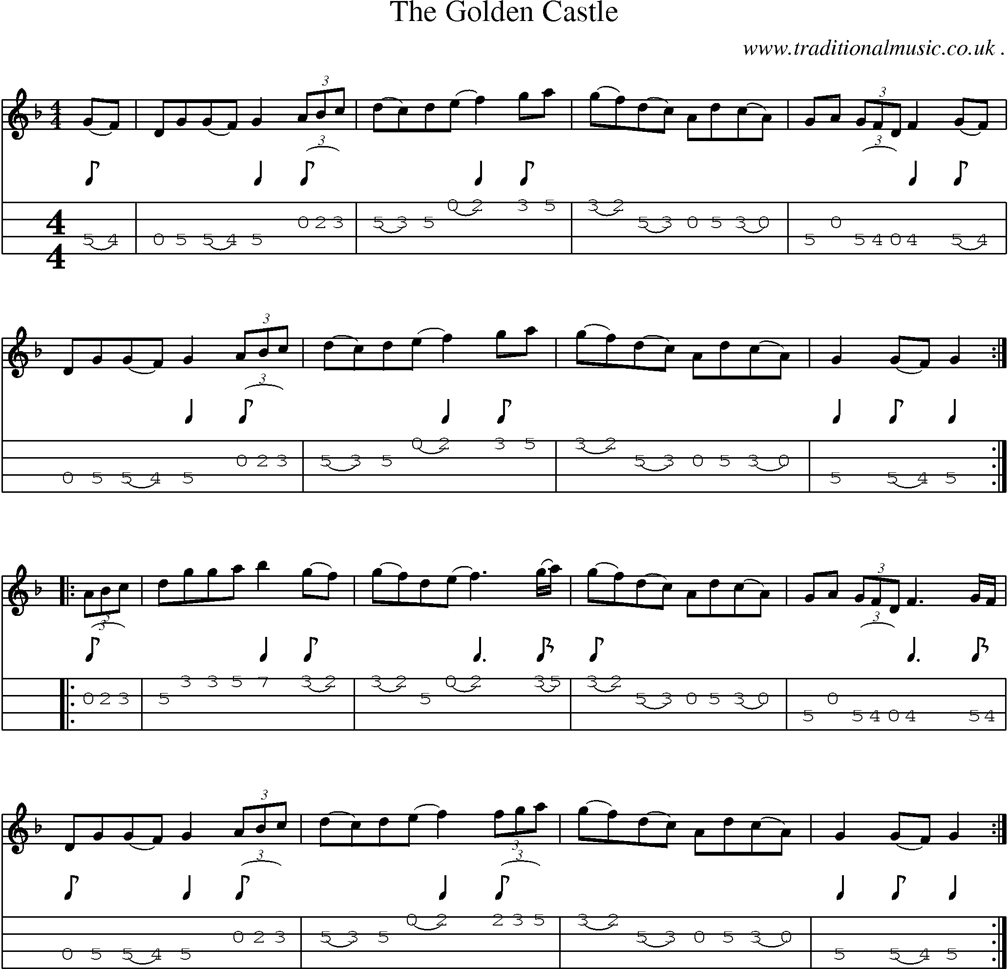 Sheet-Music and Mandolin Tabs for The Golden Castle