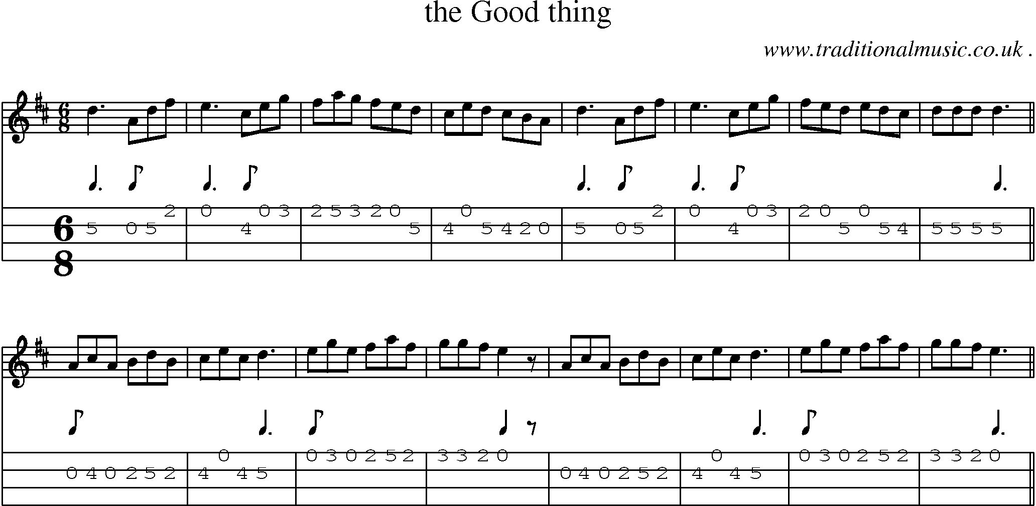 Sheet-Music and Mandolin Tabs for The Good Thing