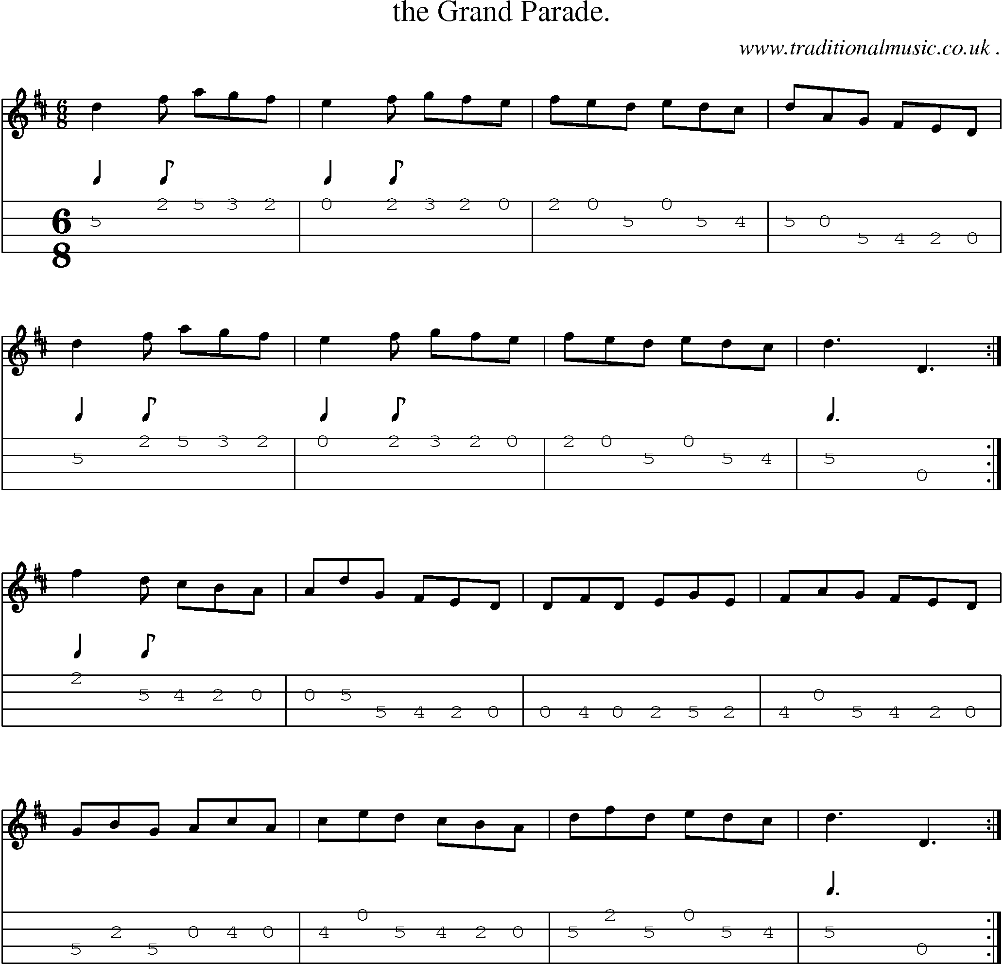 Sheet-Music and Mandolin Tabs for The Grand Parade