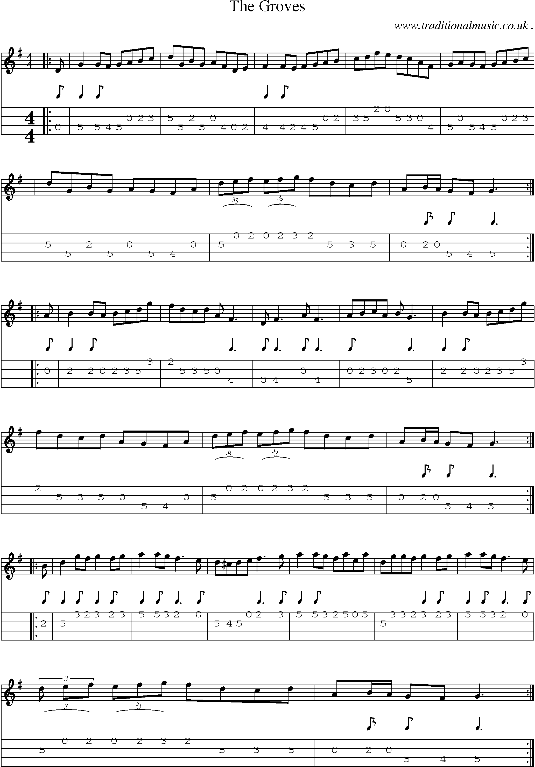 Sheet-Music and Mandolin Tabs for The Groves