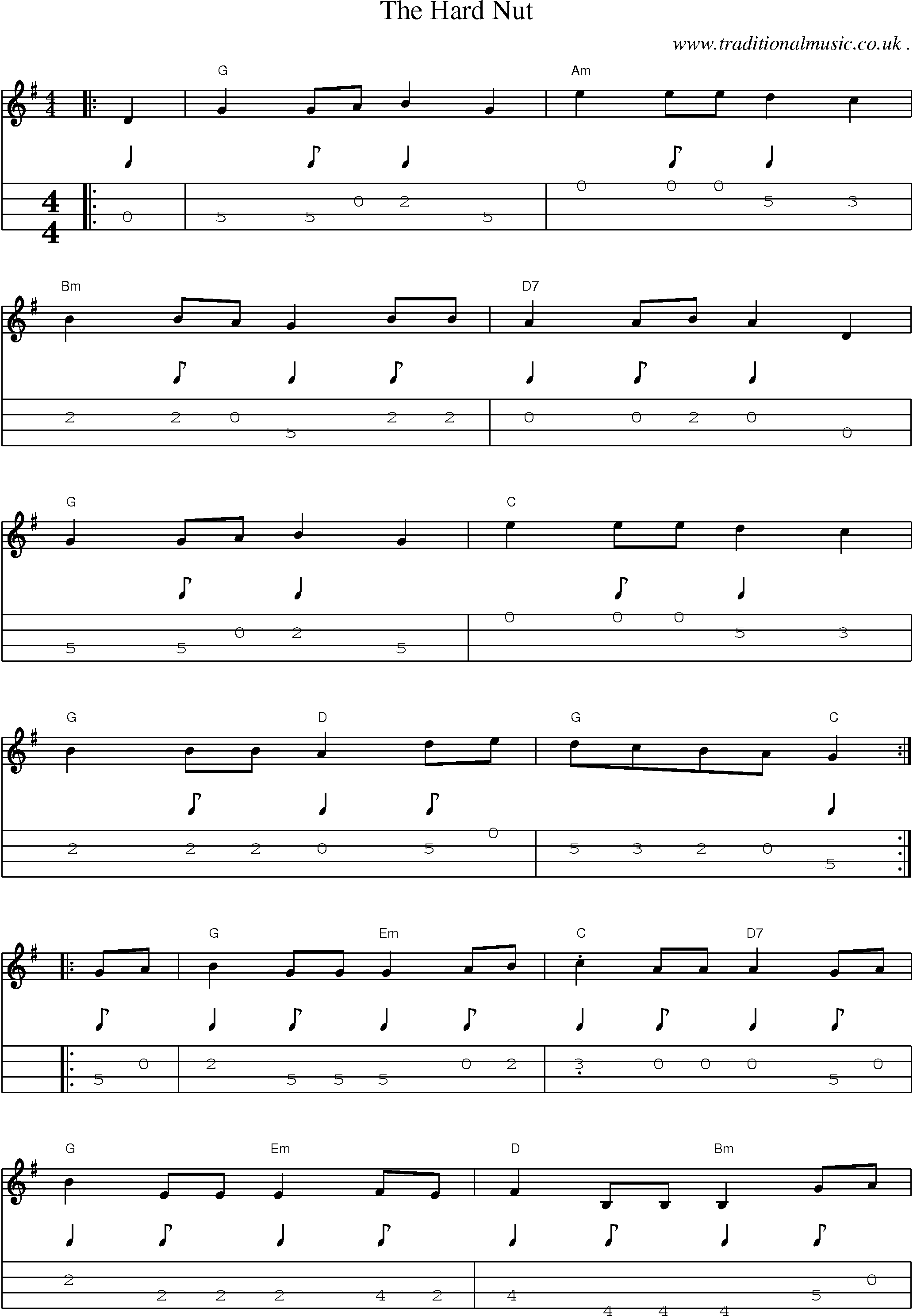 Sheet-Music and Mandolin Tabs for The Hard Nut
