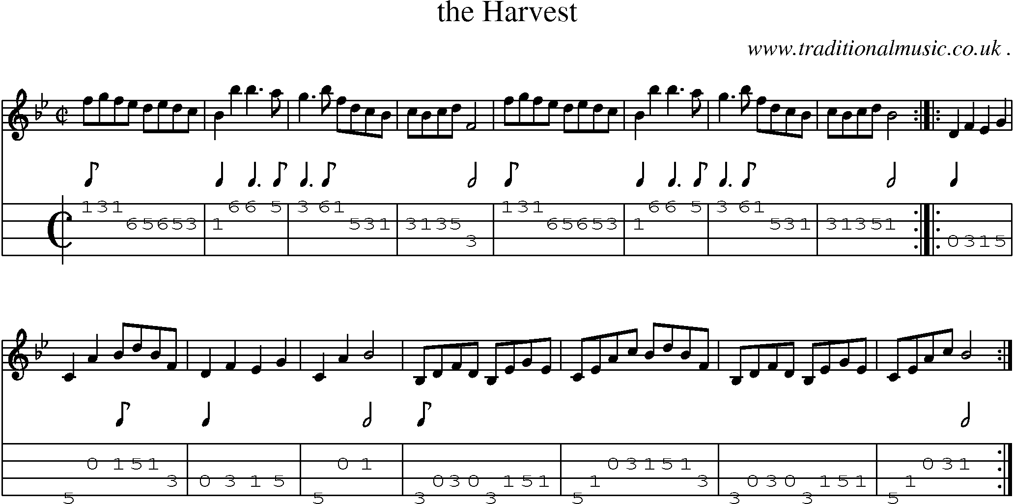 Sheet-Music and Mandolin Tabs for The Harvest