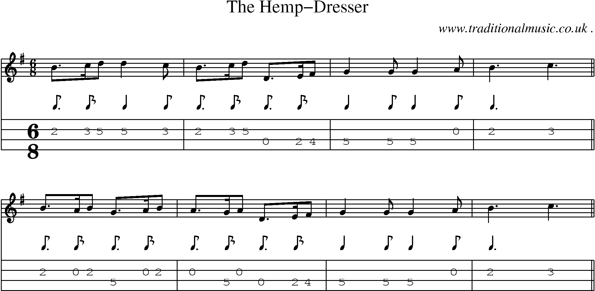 Sheet-Music and Mandolin Tabs for The Hemp-dresser