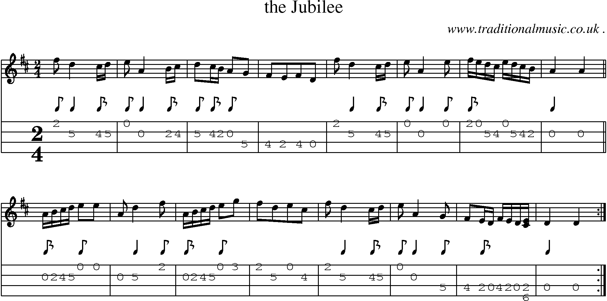 Sheet-Music and Mandolin Tabs for The Jubilee