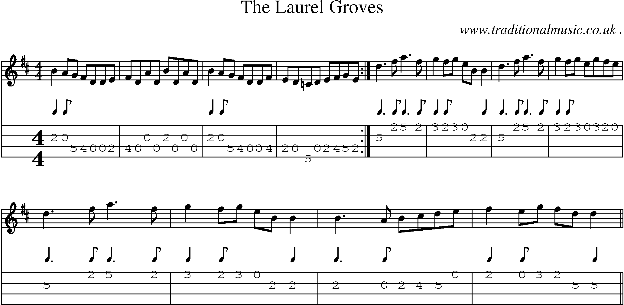 Sheet-Music and Mandolin Tabs for The Laurel Groves
