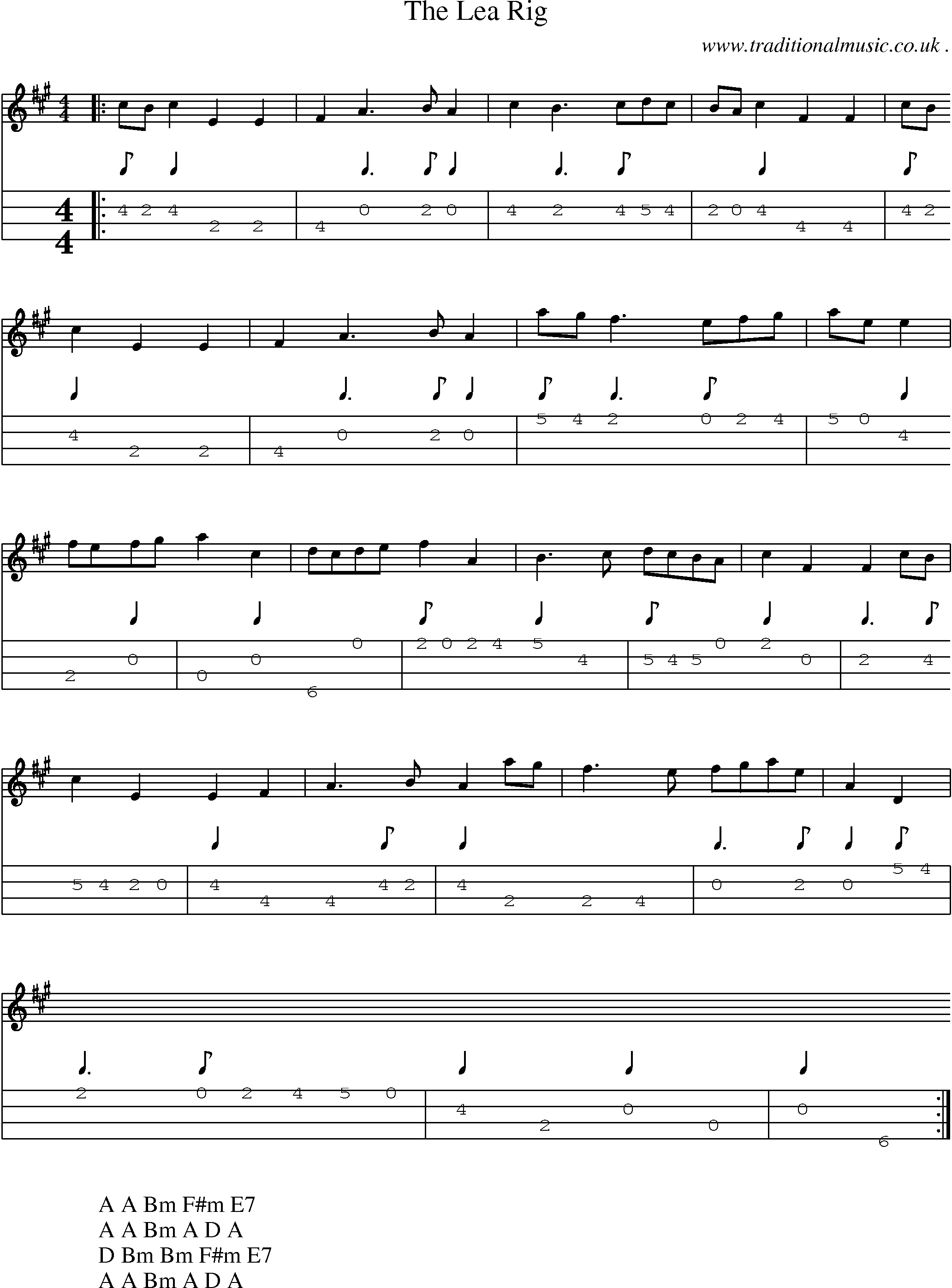 Sheet-Music and Mandolin Tabs for The Lea Rig