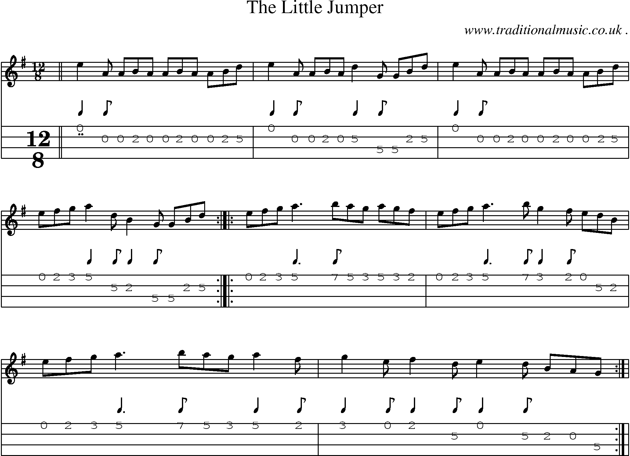 Sheet-Music and Mandolin Tabs for The Little Jumper
