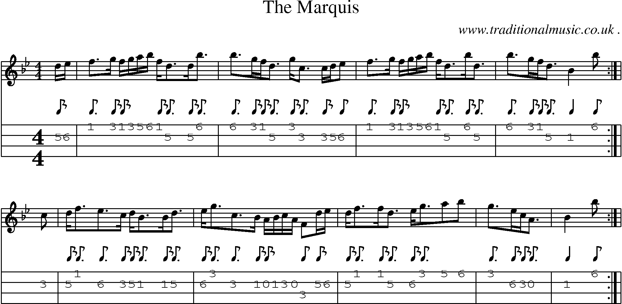 Sheet-Music and Mandolin Tabs for The Marquis