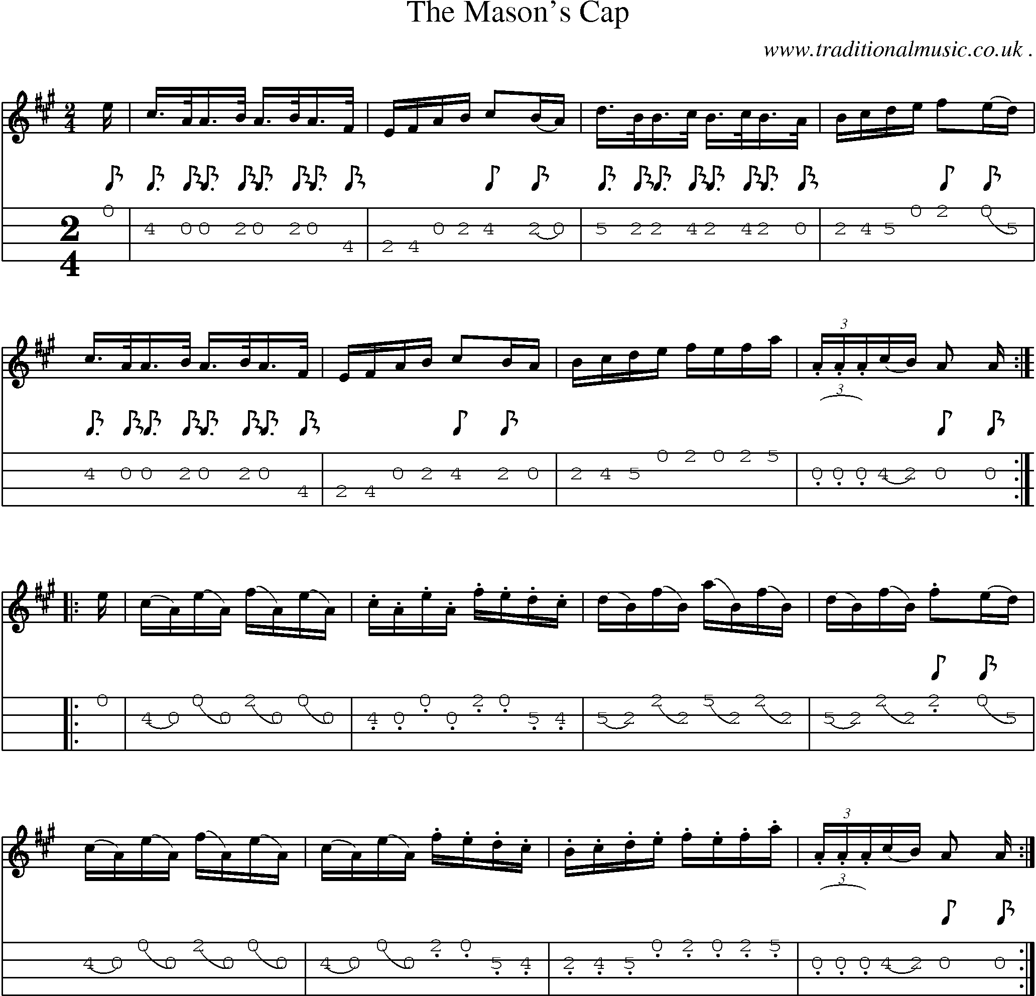 Sheet-Music and Mandolin Tabs for The Masons Cap