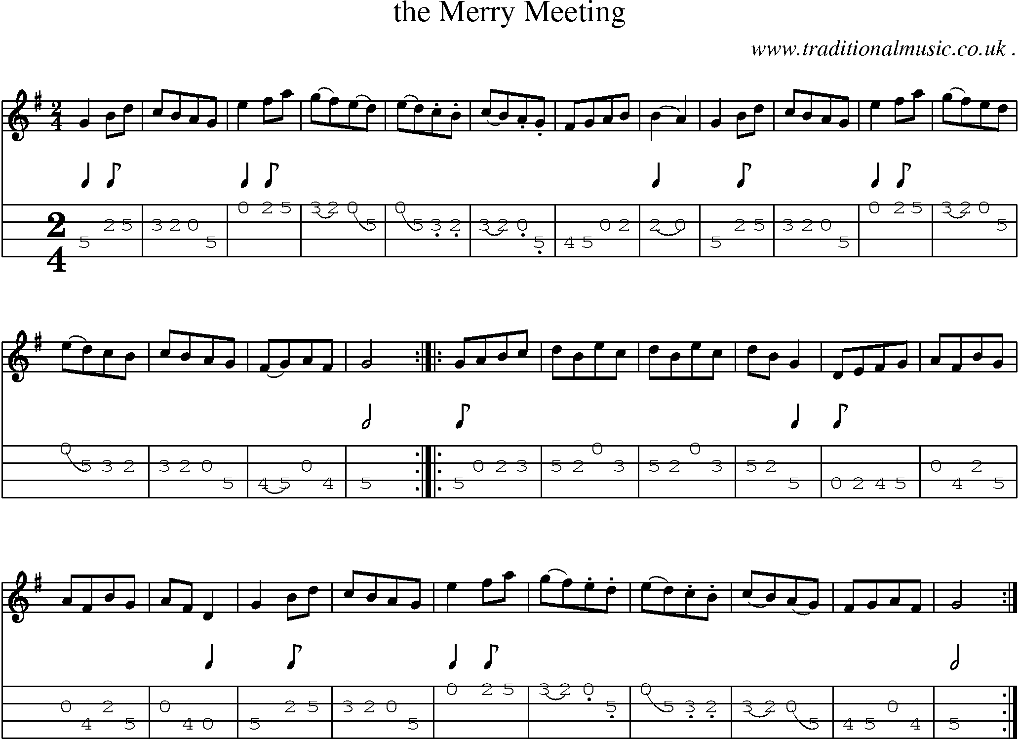 Sheet-Music and Mandolin Tabs for The Merry Meeting