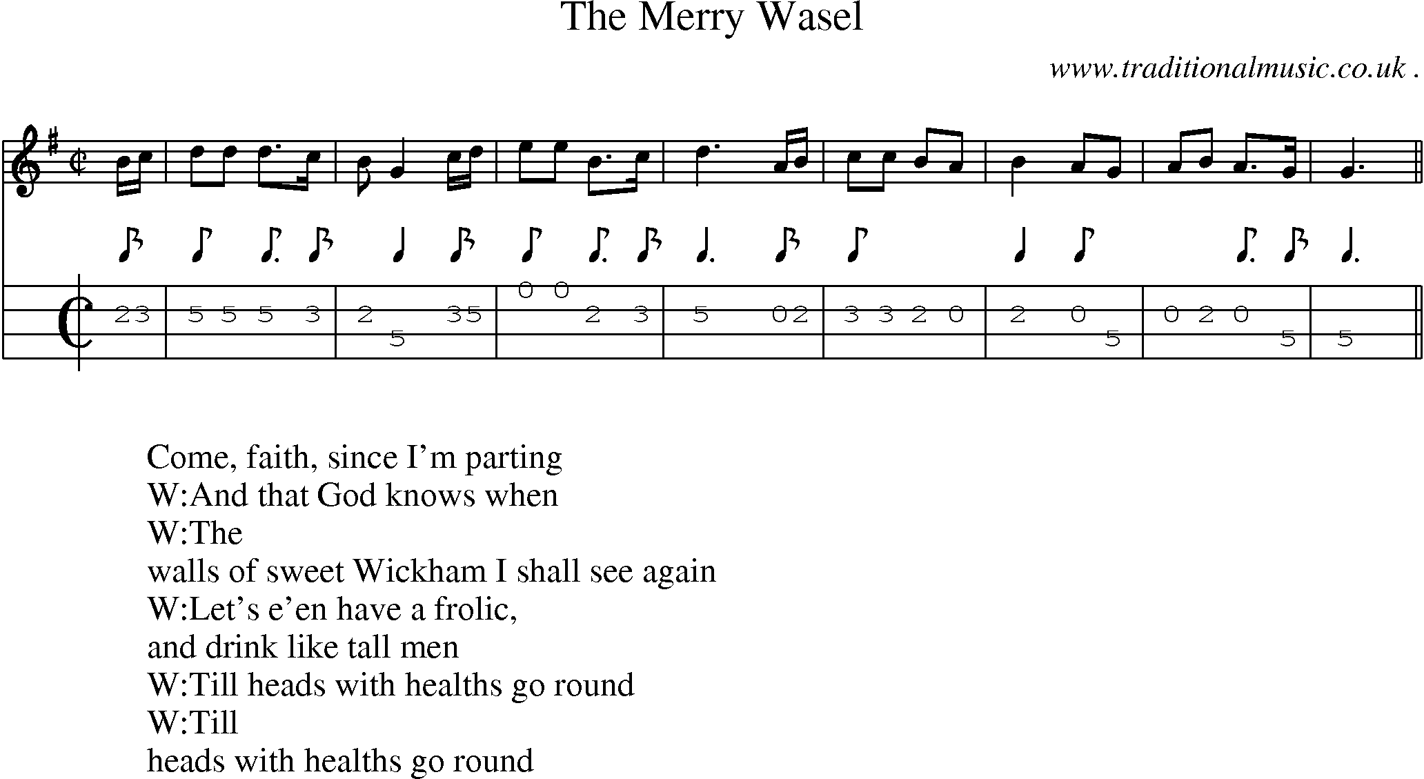 Sheet-Music and Mandolin Tabs for The Merry Wasel