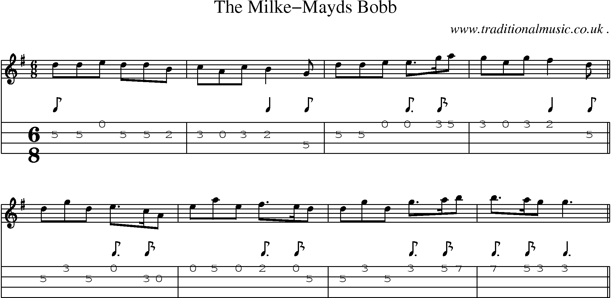 Sheet-Music and Mandolin Tabs for The Milke-mayds Bobb