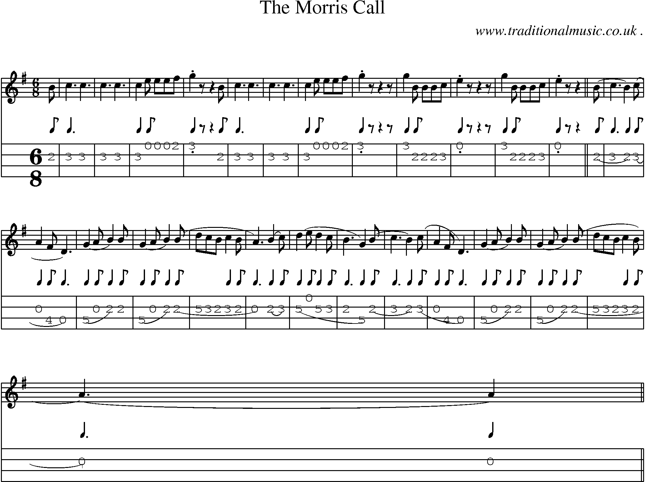 Sheet-Music and Mandolin Tabs for The Morris Call