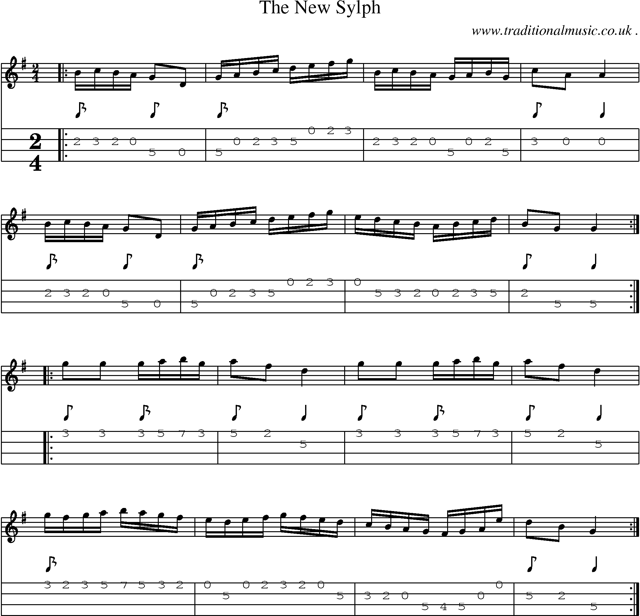 Sheet-Music and Mandolin Tabs for The New Sylph