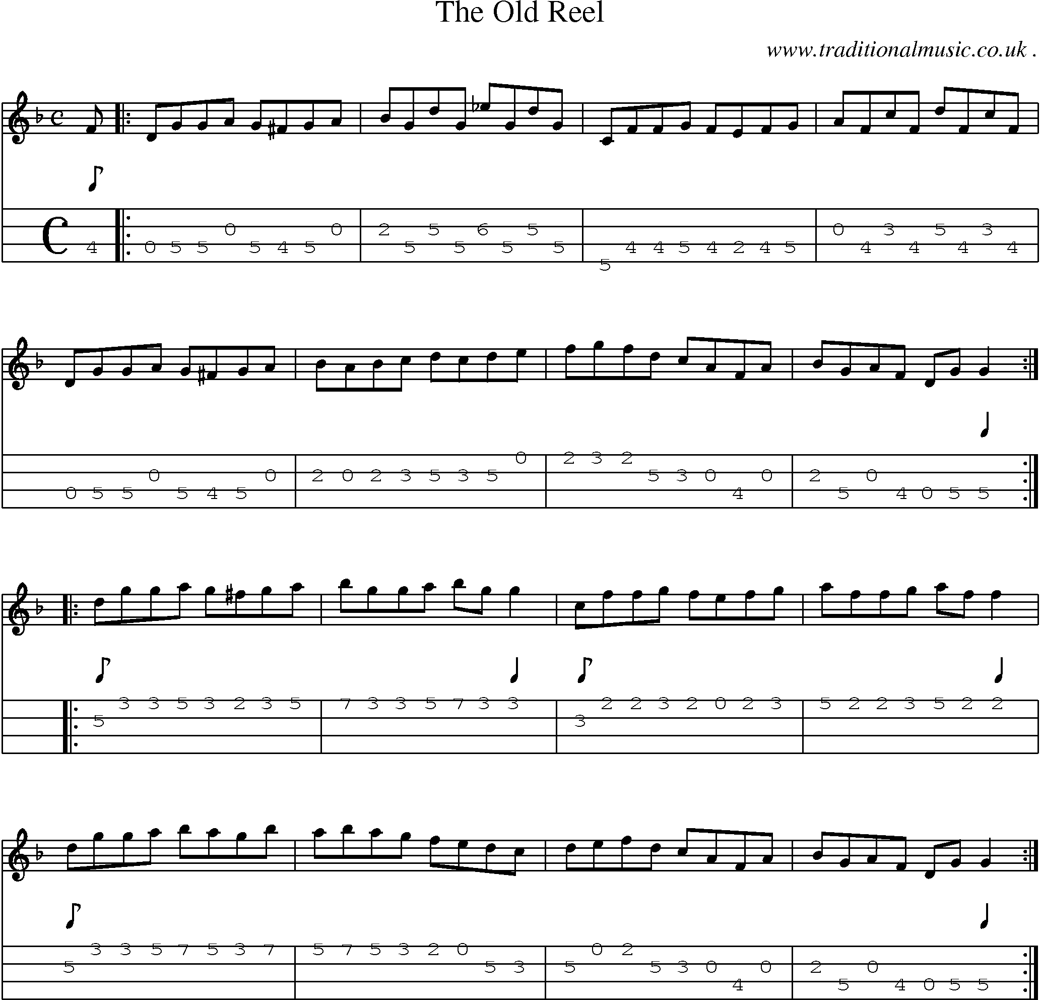 Sheet-Music and Mandolin Tabs for The Old Reel