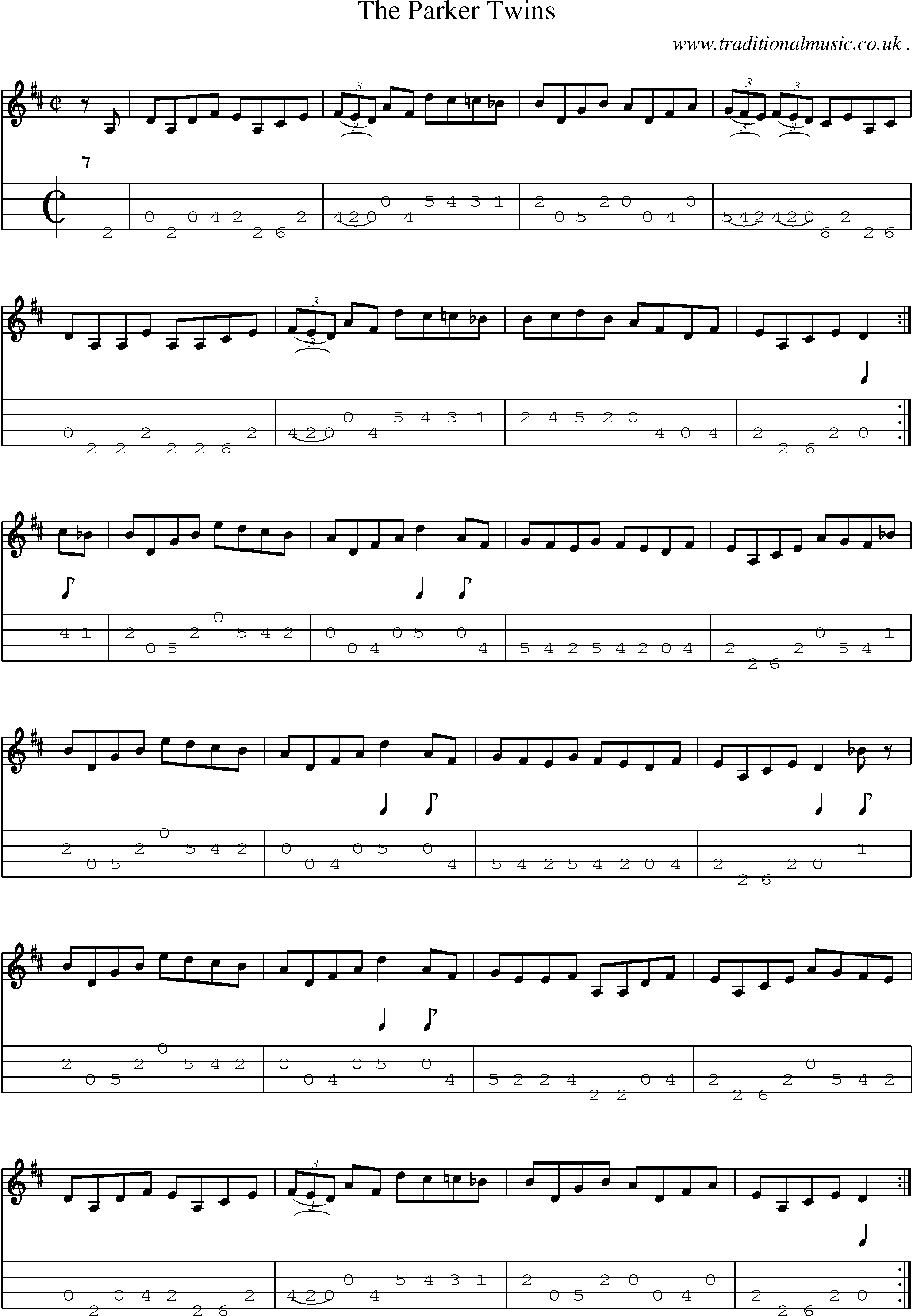 Sheet-Music and Mandolin Tabs for The Parker Twins