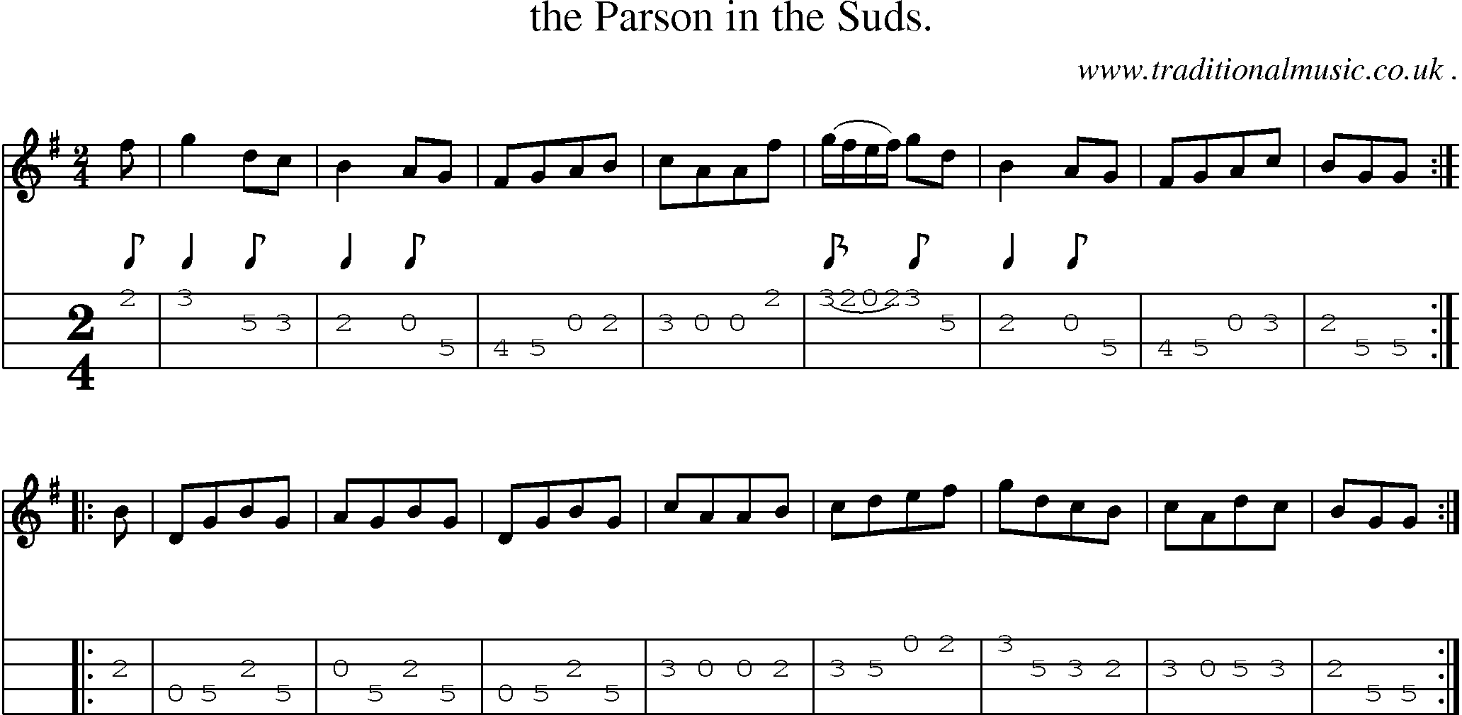 Sheet-Music and Mandolin Tabs for The Parson In The Suds