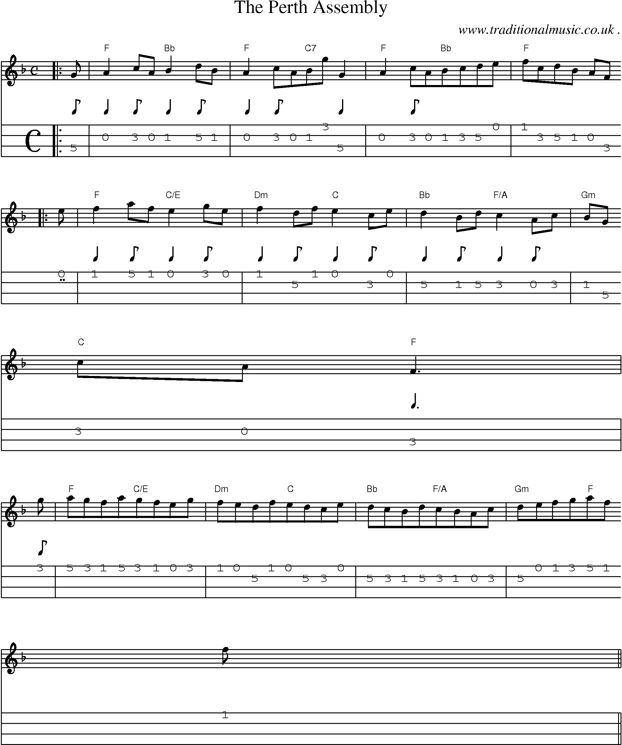 Sheet-Music and Mandolin Tabs for The Perth Assembly
