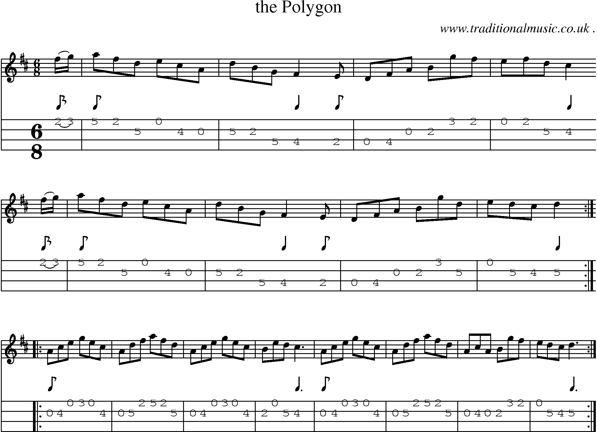 Sheet-Music and Mandolin Tabs for The Polygon