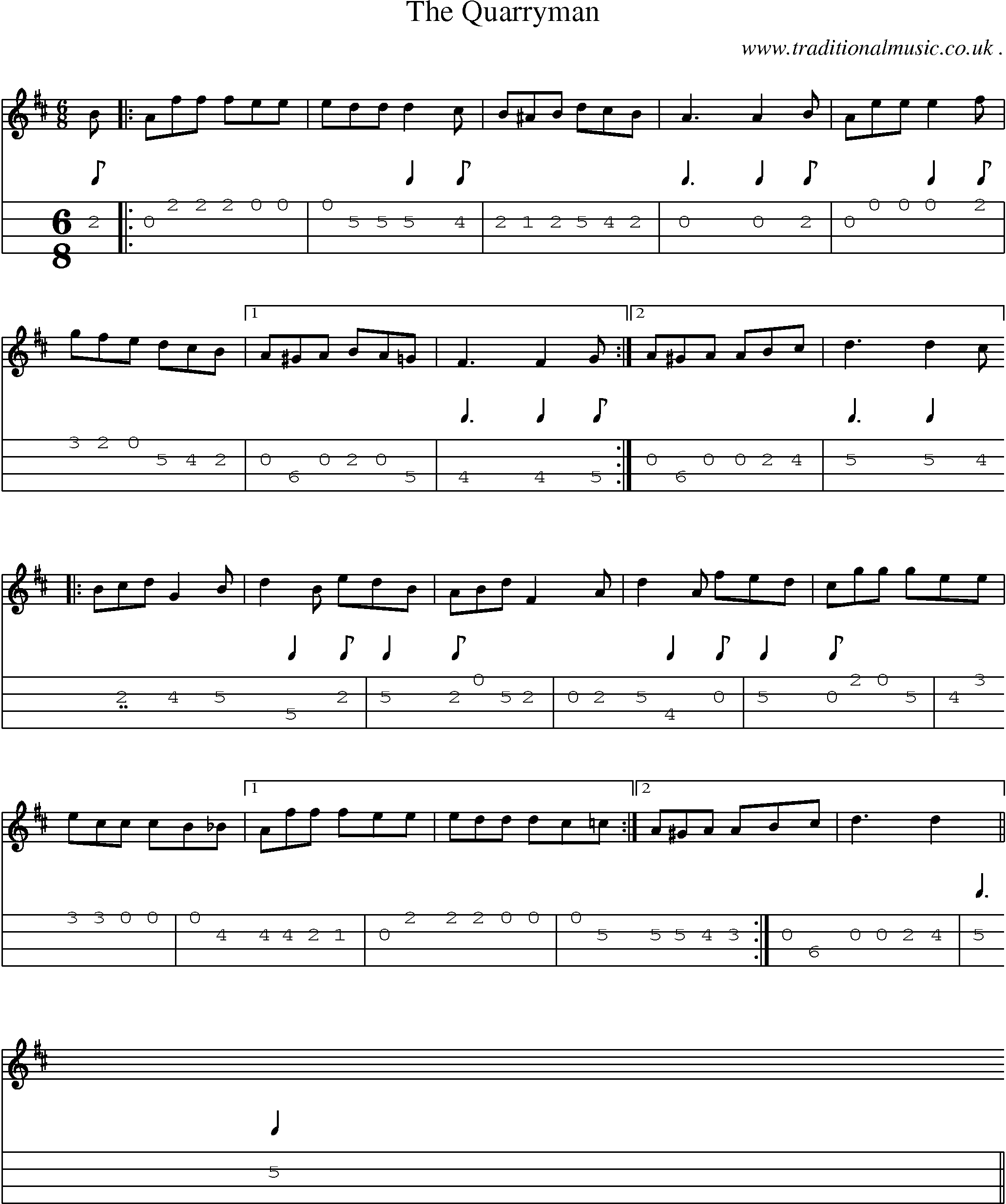 Sheet-Music and Mandolin Tabs for The Quarryman