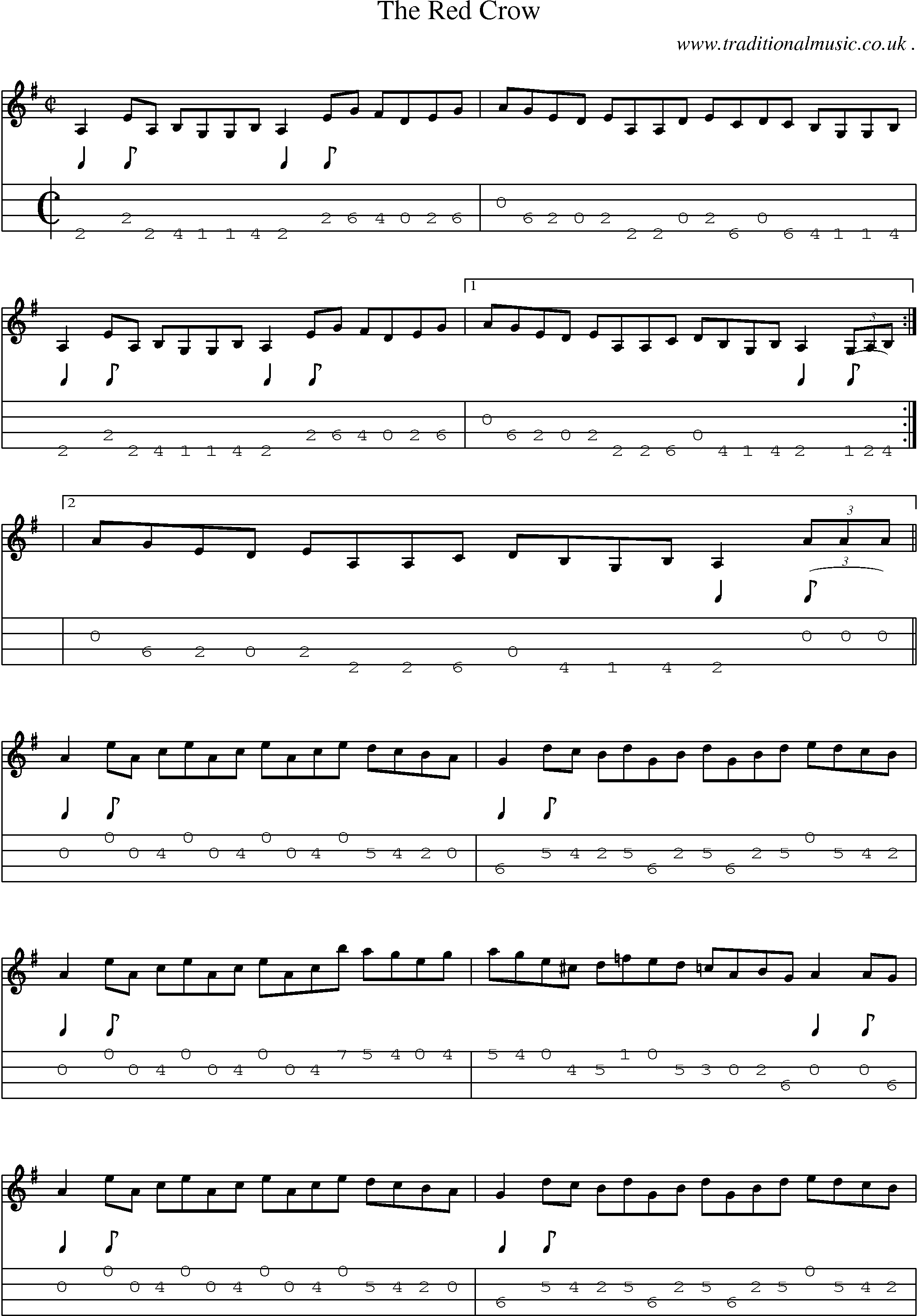 Sheet-Music and Mandolin Tabs for The Red Crow