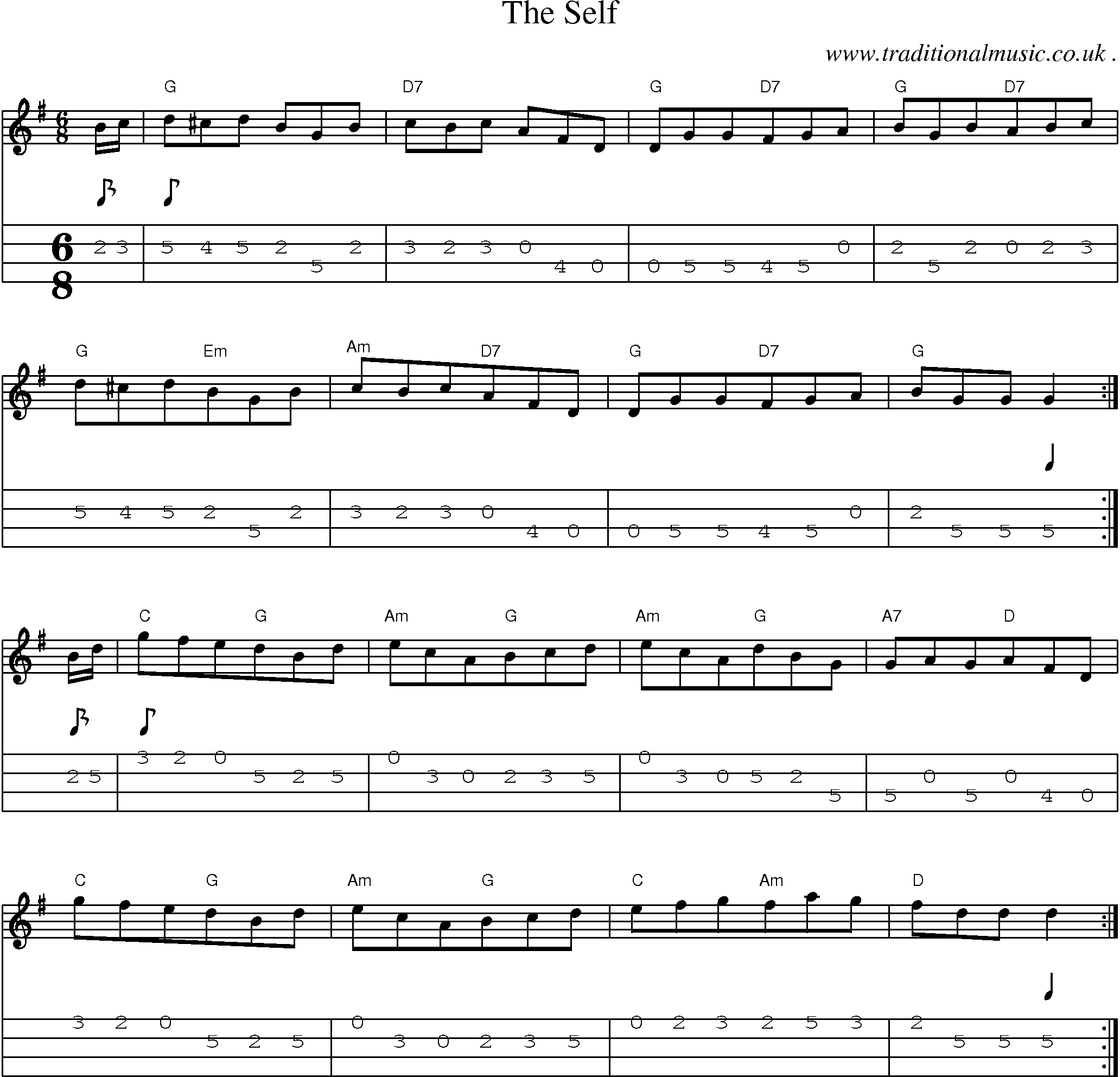 Sheet-Music and Mandolin Tabs for The Self