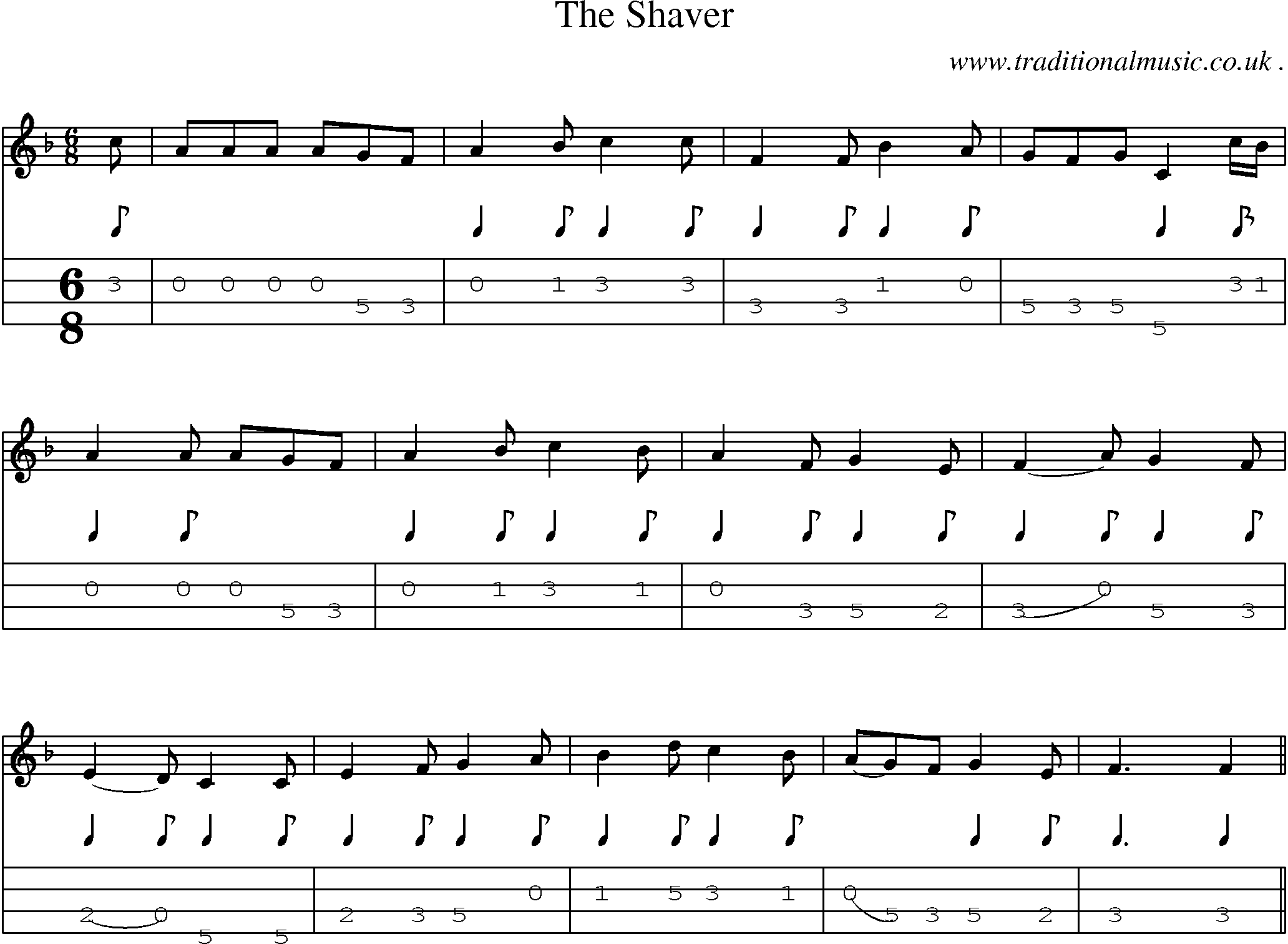 Sheet-Music and Mandolin Tabs for The Shaver