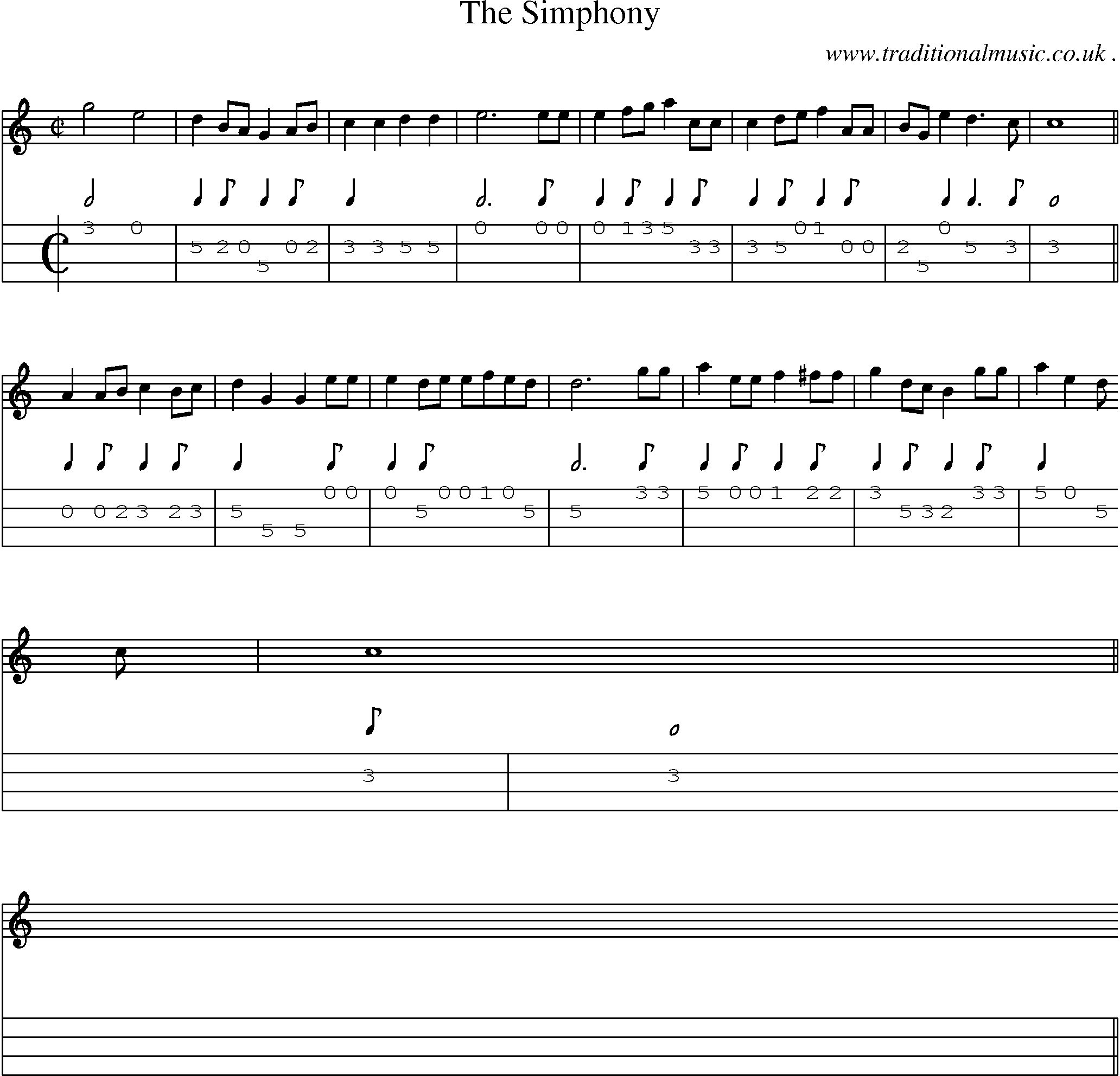 Sheet-Music and Mandolin Tabs for The Simphony