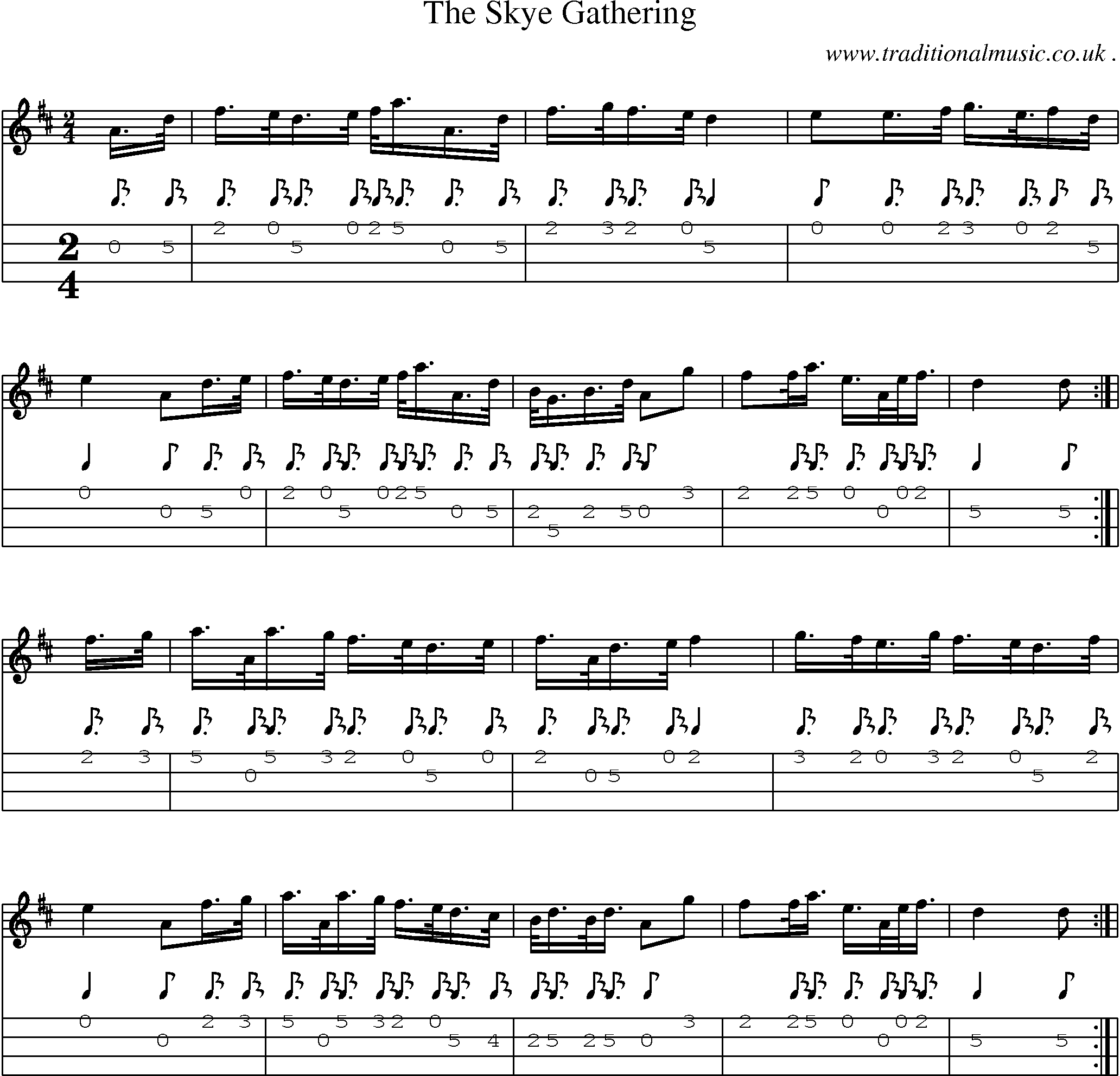 Sheet-Music and Mandolin Tabs for The Skye Gathering