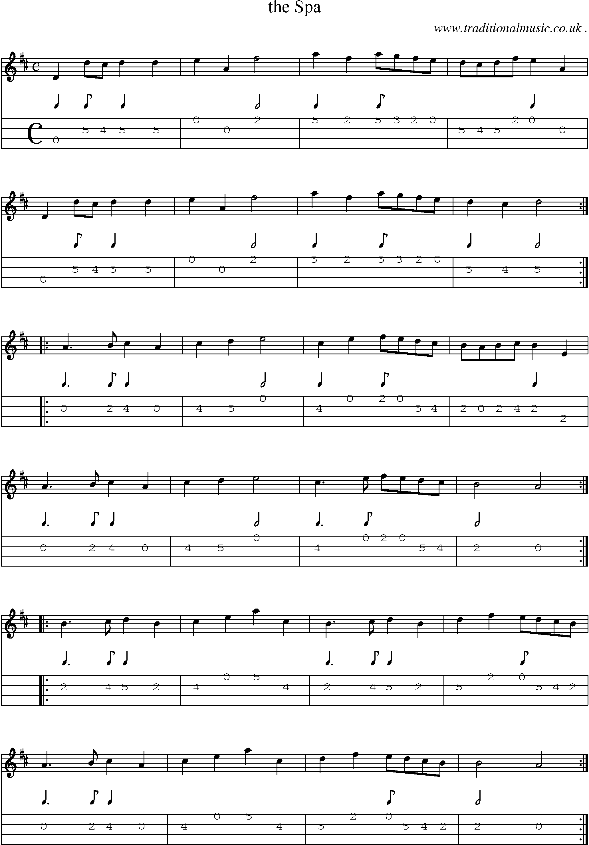 Sheet-Music and Mandolin Tabs for The Spa