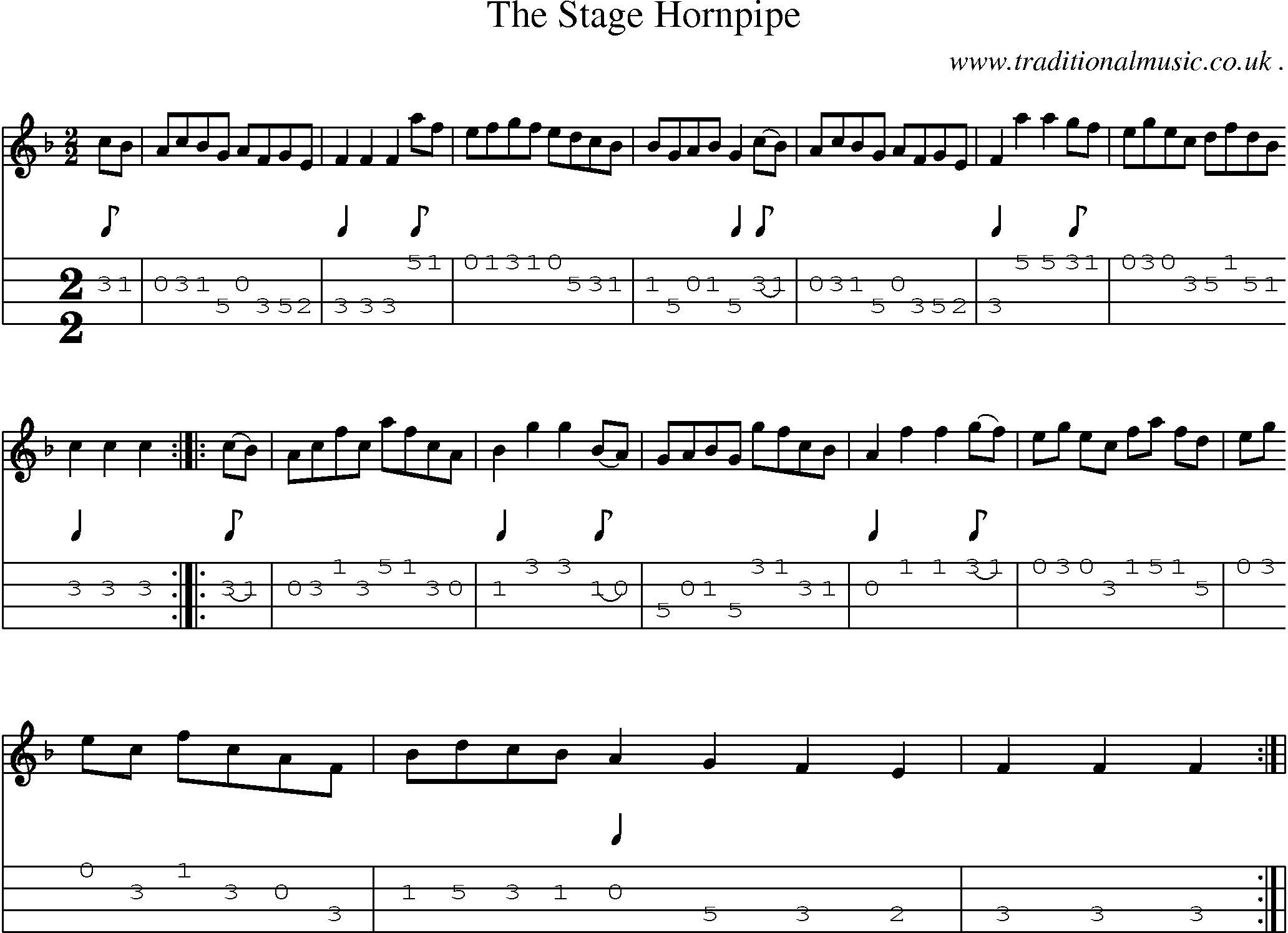 Sheet-Music and Mandolin Tabs for The Stage Hornpipe