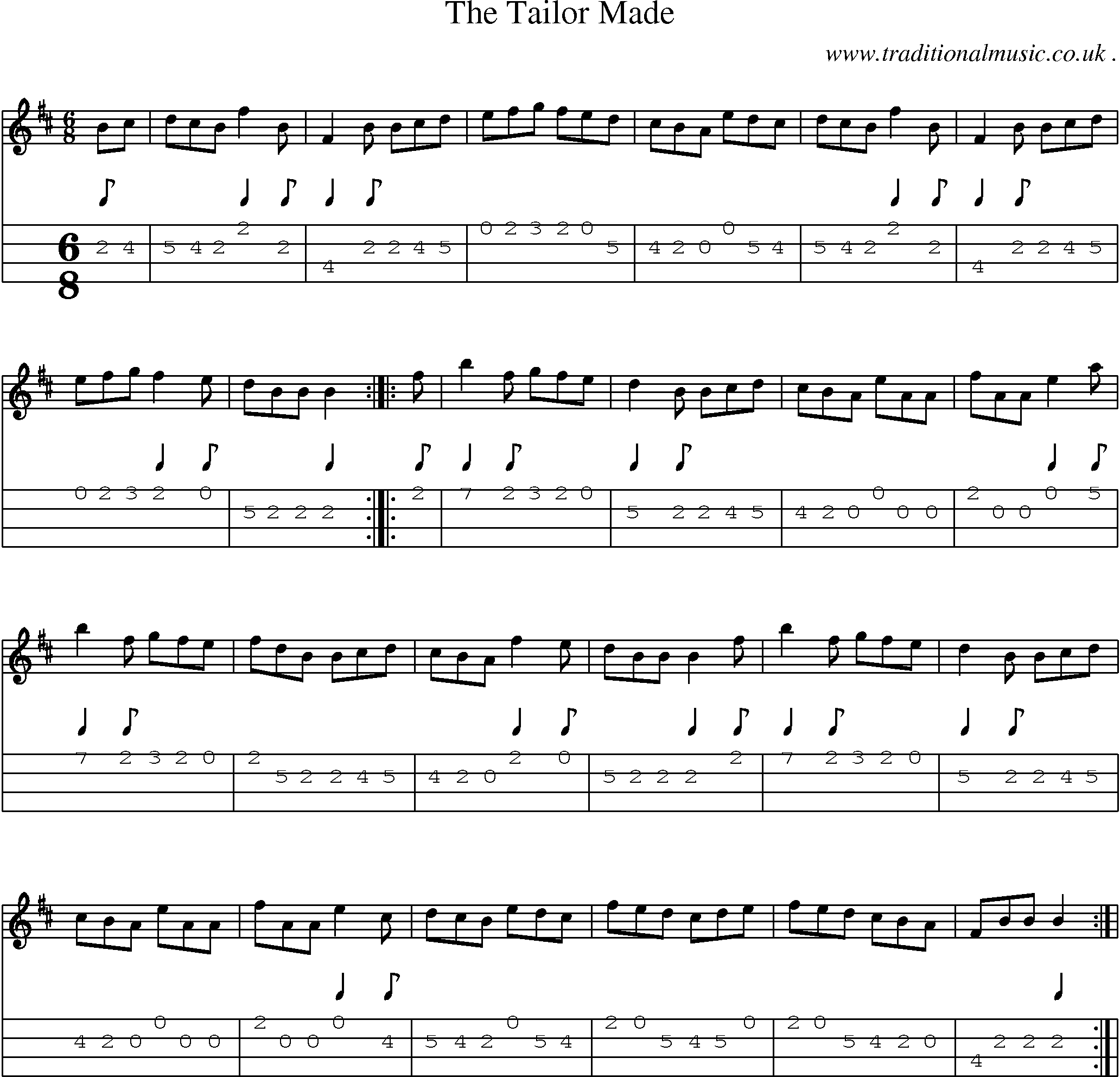 Sheet-Music and Mandolin Tabs for The Tailor Made
