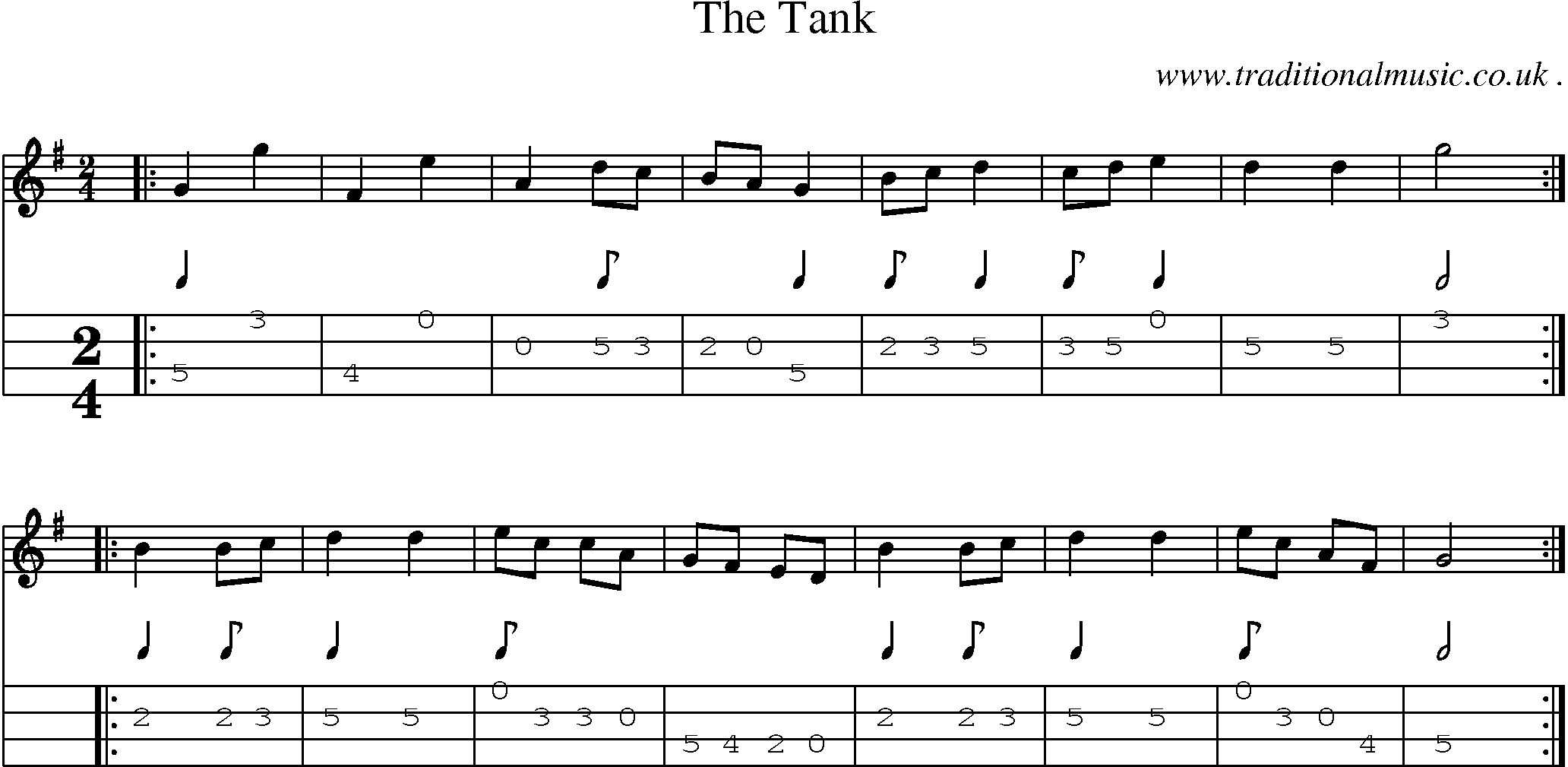 Sheet-Music and Mandolin Tabs for The Tank