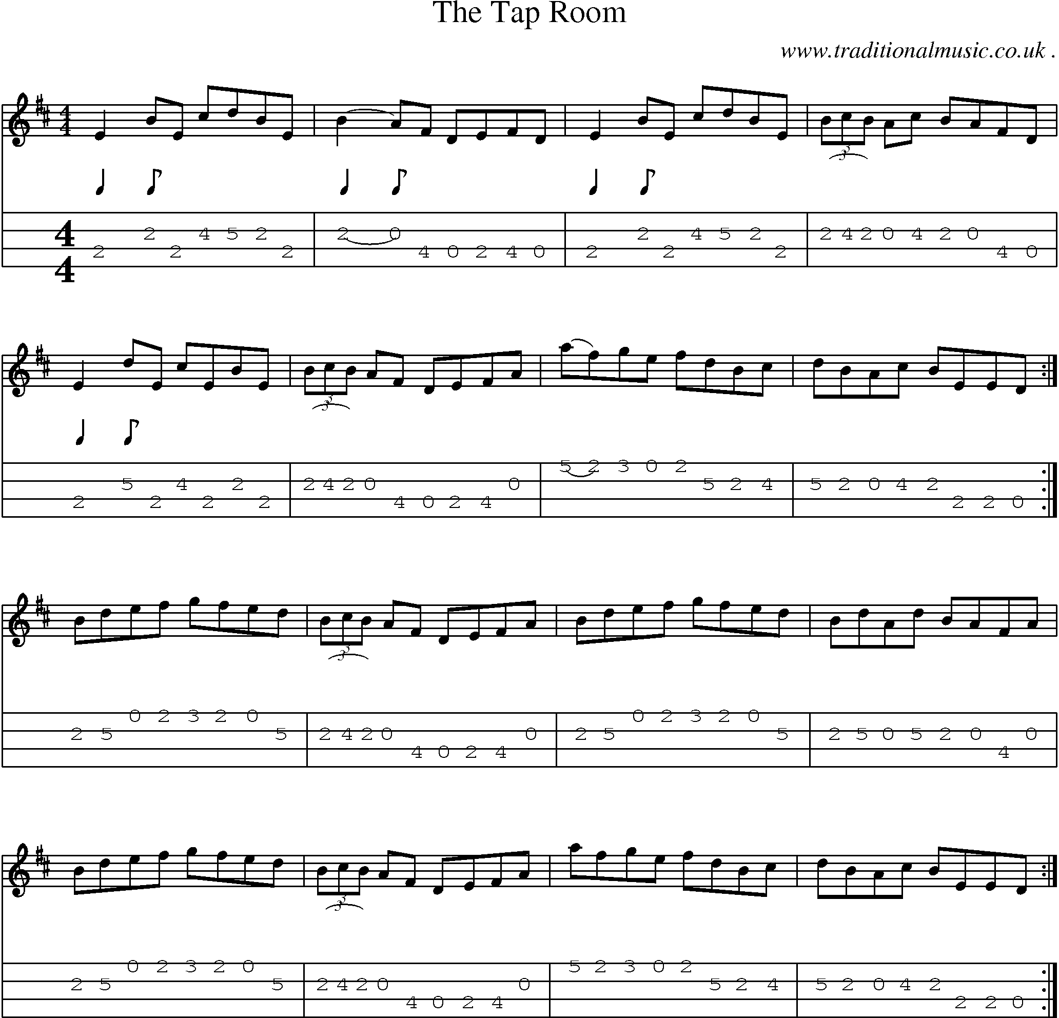 Sheet-Music and Mandolin Tabs for The Tap Room