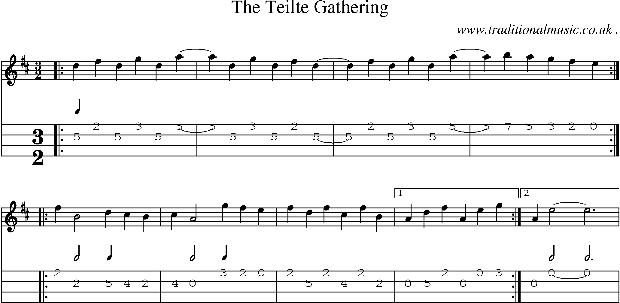 Sheet-Music and Mandolin Tabs for The Teilte Gathering