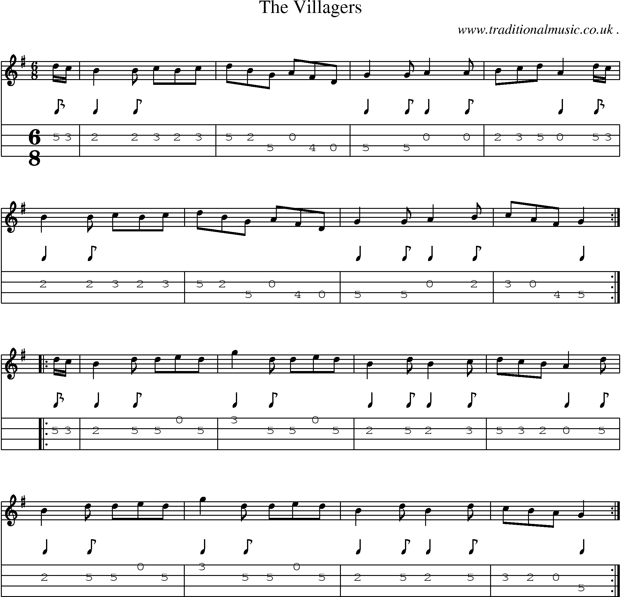 Sheet-Music and Mandolin Tabs for The Villagers